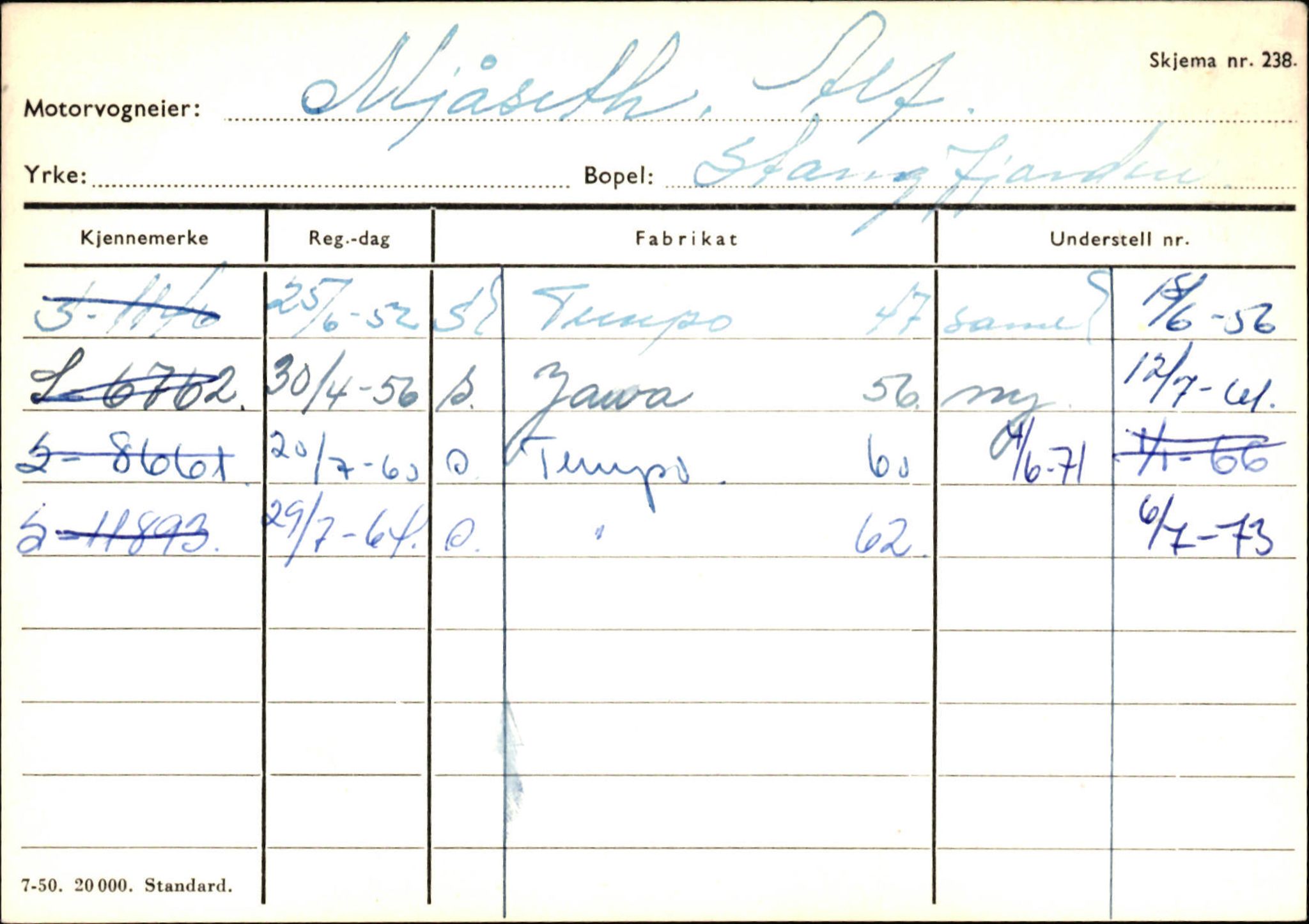 Statens vegvesen, Sogn og Fjordane vegkontor, SAB/A-5301/4/F/L0132: Eigarregister Askvoll A-Å. Balestrand A-Å, 1945-1975, p. 846