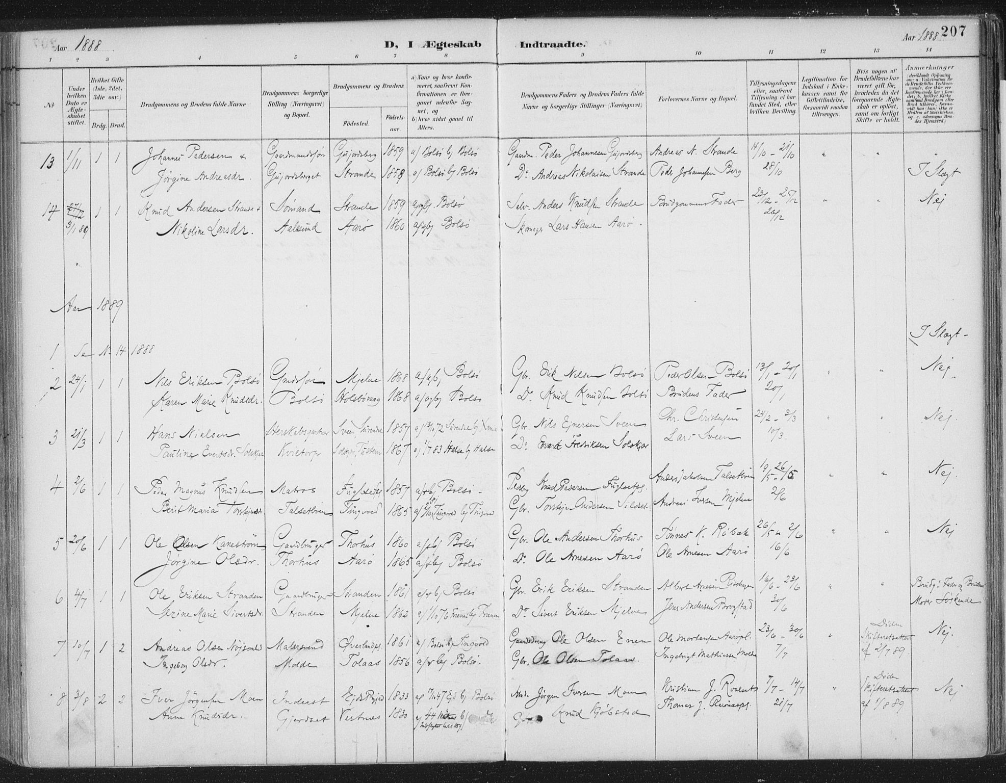 Ministerialprotokoller, klokkerbøker og fødselsregistre - Møre og Romsdal, AV/SAT-A-1454/555/L0658: Parish register (official) no. 555A09, 1887-1917, p. 207