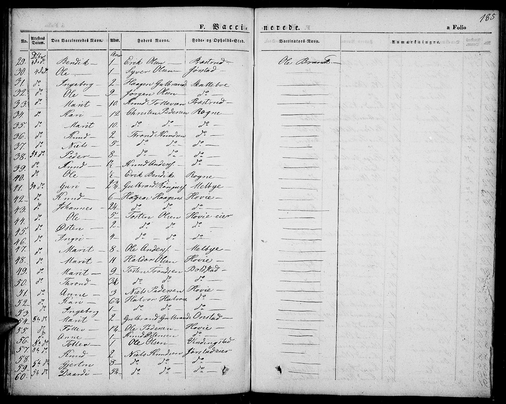 Slidre prestekontor, SAH/PREST-134/H/Ha/Haa/L0004: Parish register (official) no. 4, 1831-1848, p. 185
