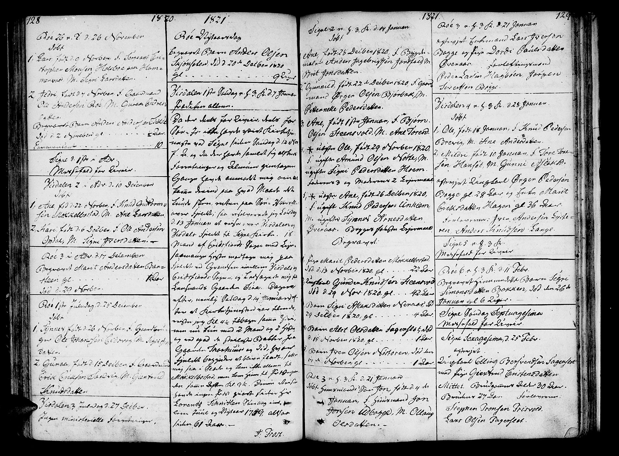 Ministerialprotokoller, klokkerbøker og fødselsregistre - Møre og Romsdal, AV/SAT-A-1454/551/L0622: Parish register (official) no. 551A02, 1804-1845, p. 128-129