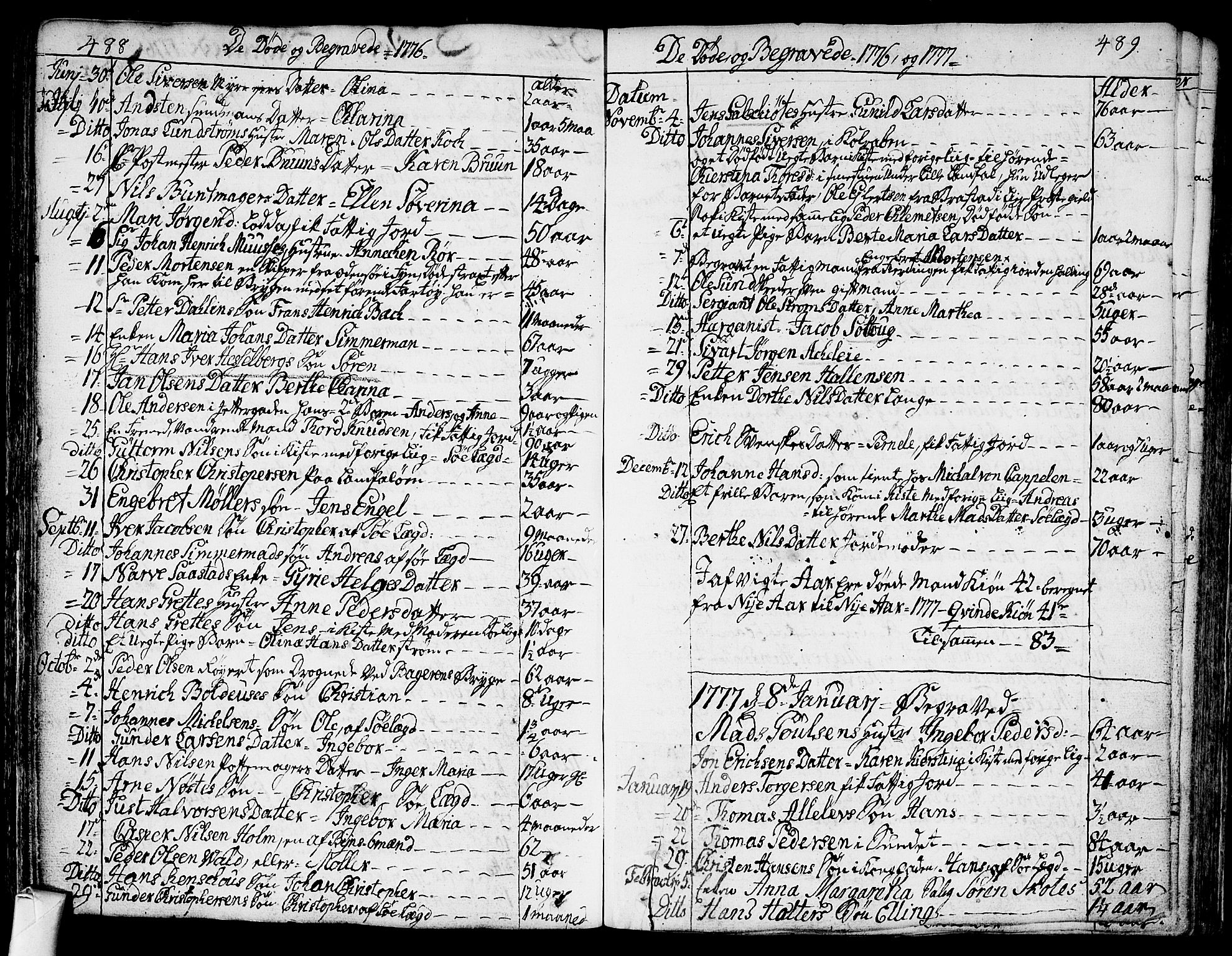 Bragernes kirkebøker, SAKO/A-6/F/Fa/L0005: Parish register (official) no. I 5, 1759-1781, p. 488-489
