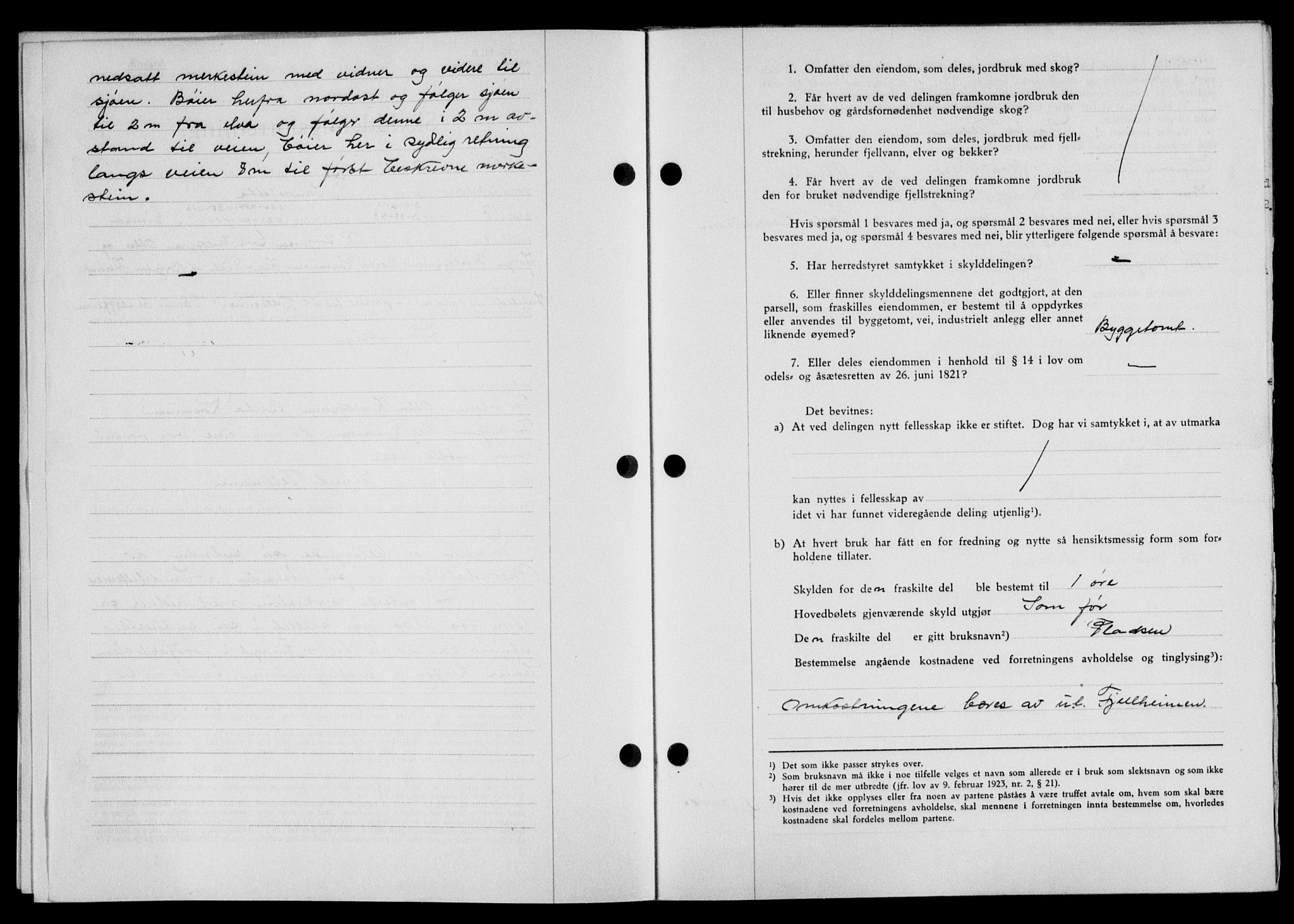 Lofoten sorenskriveri, SAT/A-0017/1/2/2C/L0014a: Mortgage book no. 14a, 1946-1946, Diary no: : 1020/1946