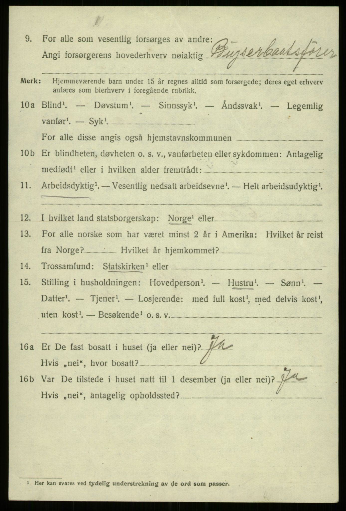 SAB, 1920 census for Bergen, 1920, p. 206517