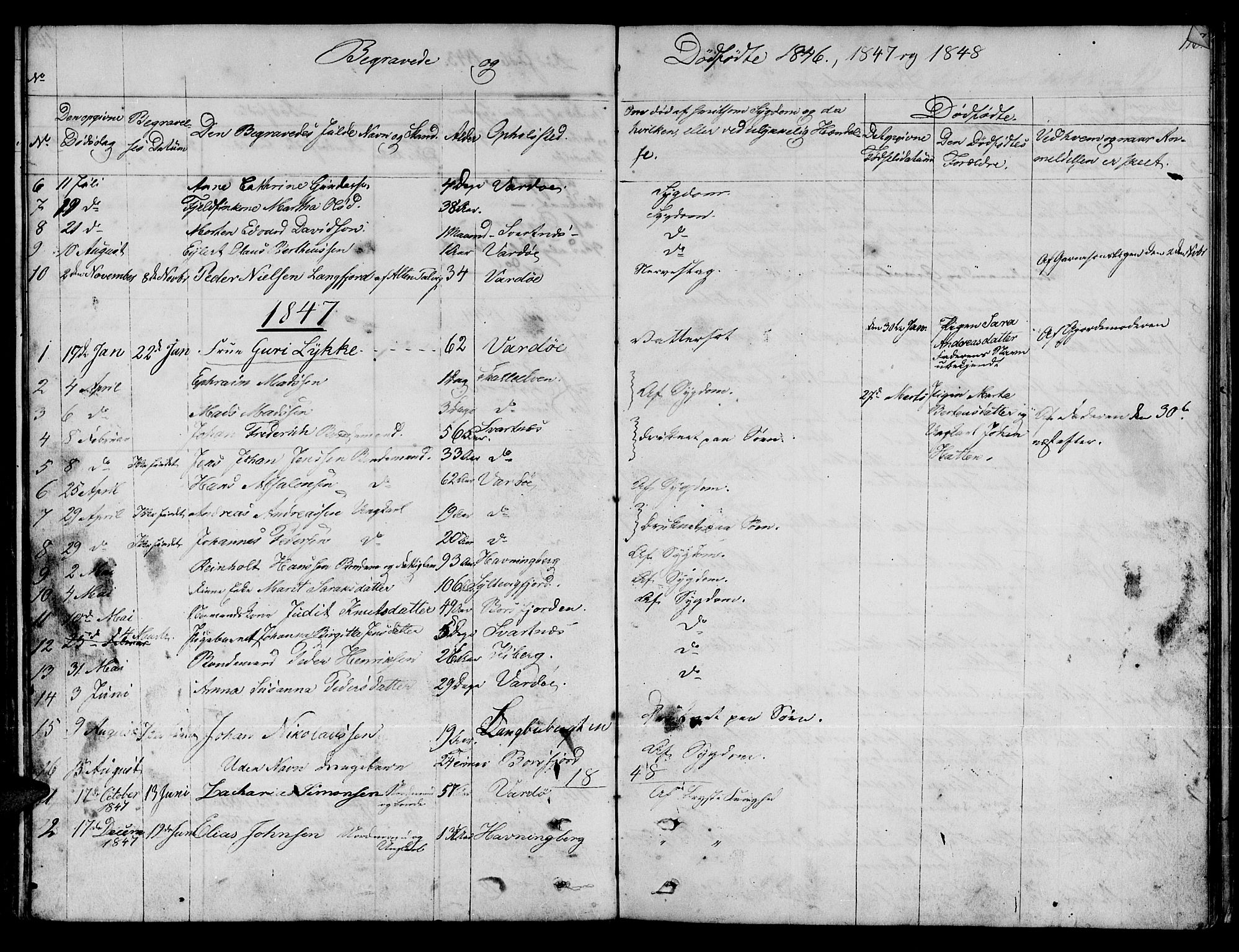 Vardø sokneprestkontor, SATØ/S-1332/H/Hb/L0001klokker: Parish register (copy) no. 1, 1844-1861, p. 116