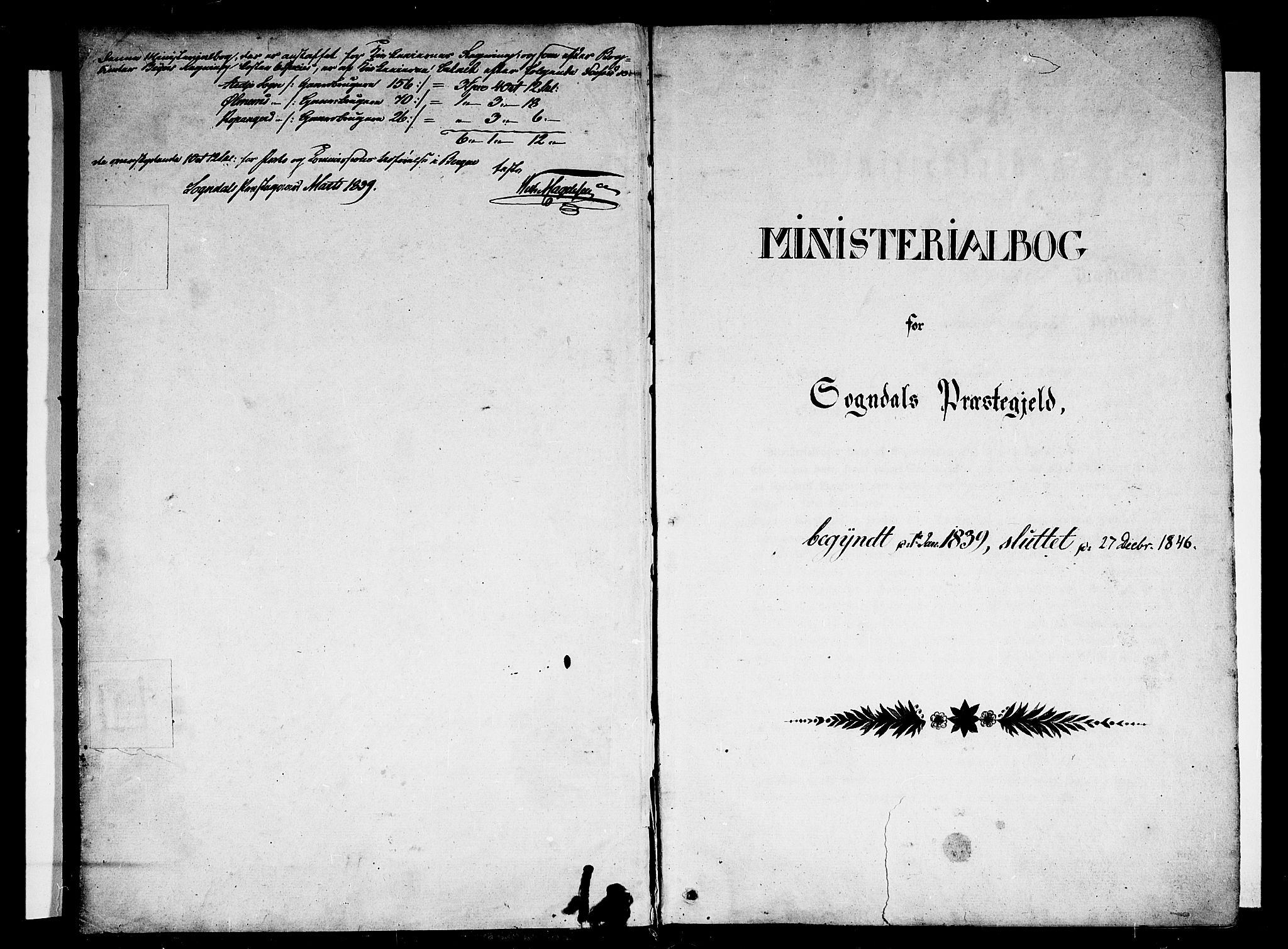Sogndal sokneprestembete, SAB/A-81301/H/Haa/Haaa/L0011: Parish register (official) no. A 11, 1839-1847