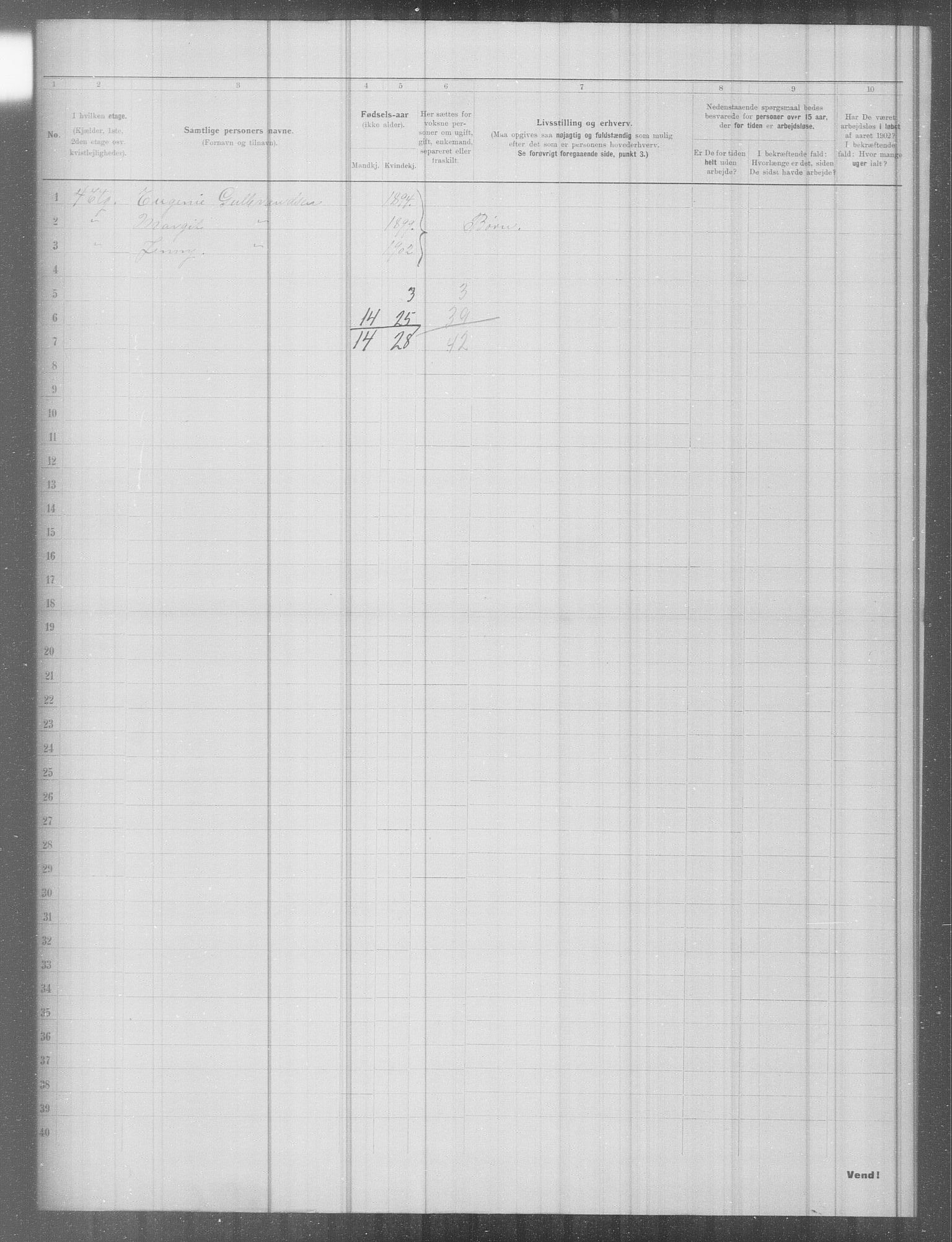 OBA, Municipal Census 1902 for Kristiania, 1902, p. 6791