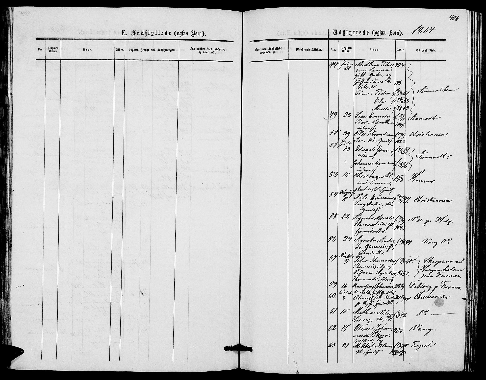 Ringsaker prestekontor, SAH/PREST-014/L/La/L0007: Parish register (copy) no. 7, 1861-1869, p. 406