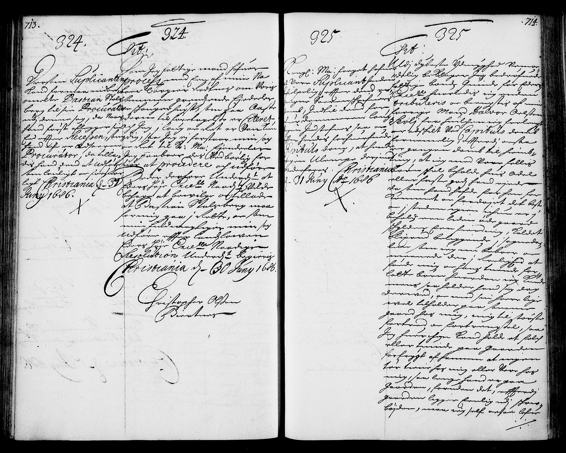 Stattholderembetet 1572-1771, AV/RA-EA-2870/Ae/L0002: Supplikasjons- og resolusjonsprotokoll, 1686, p. 713-714