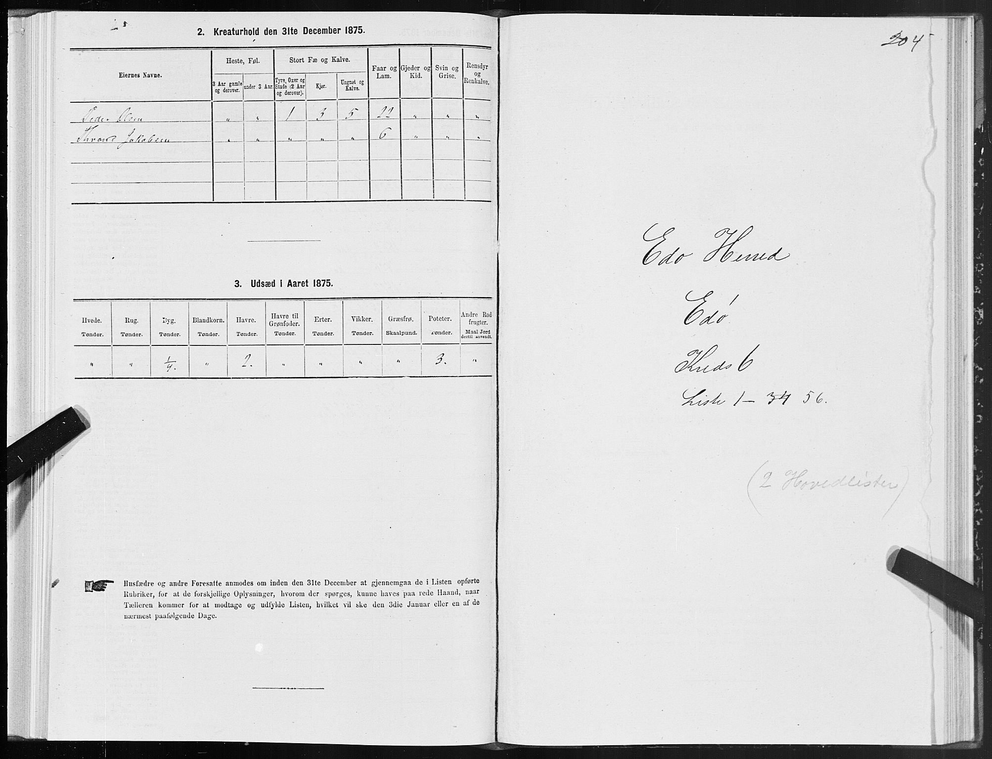 SAT, 1875 census for 1573P Edøy, 1875, p. 2204