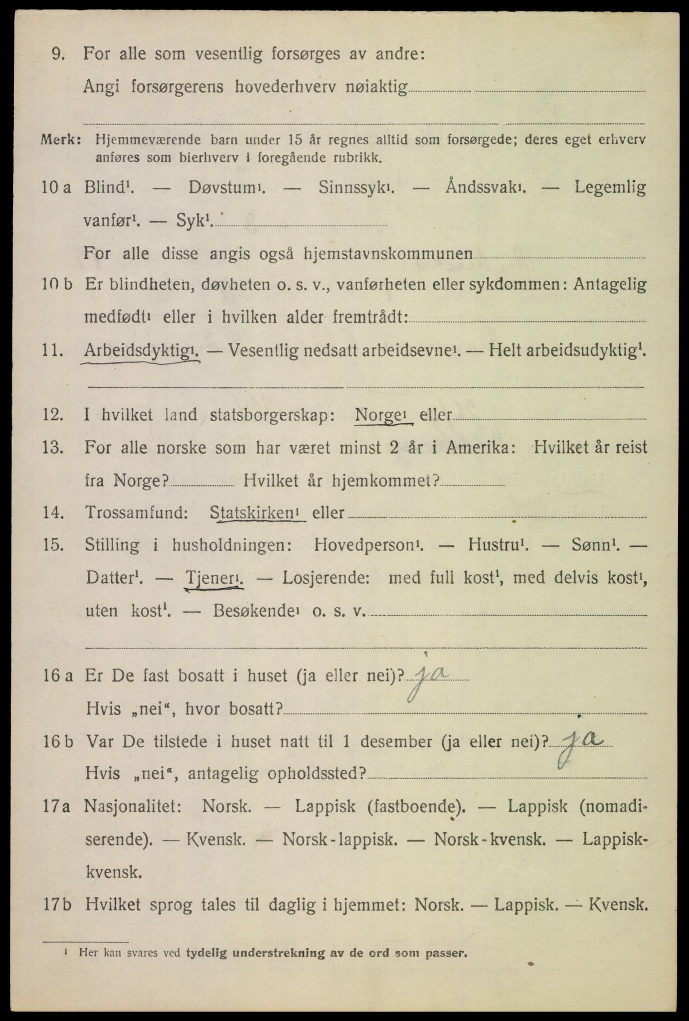 SAT, 1920 census for Ankenes, 1920, p. 6372