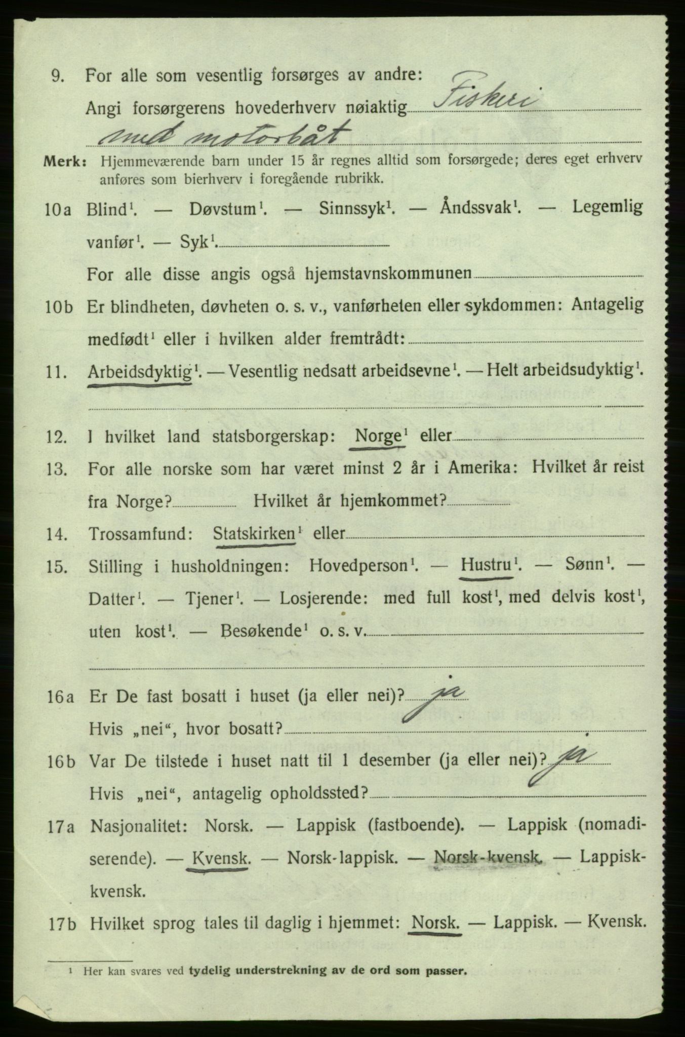 SATØ, 1920 census for Kjelvik, 1920, p. 7018