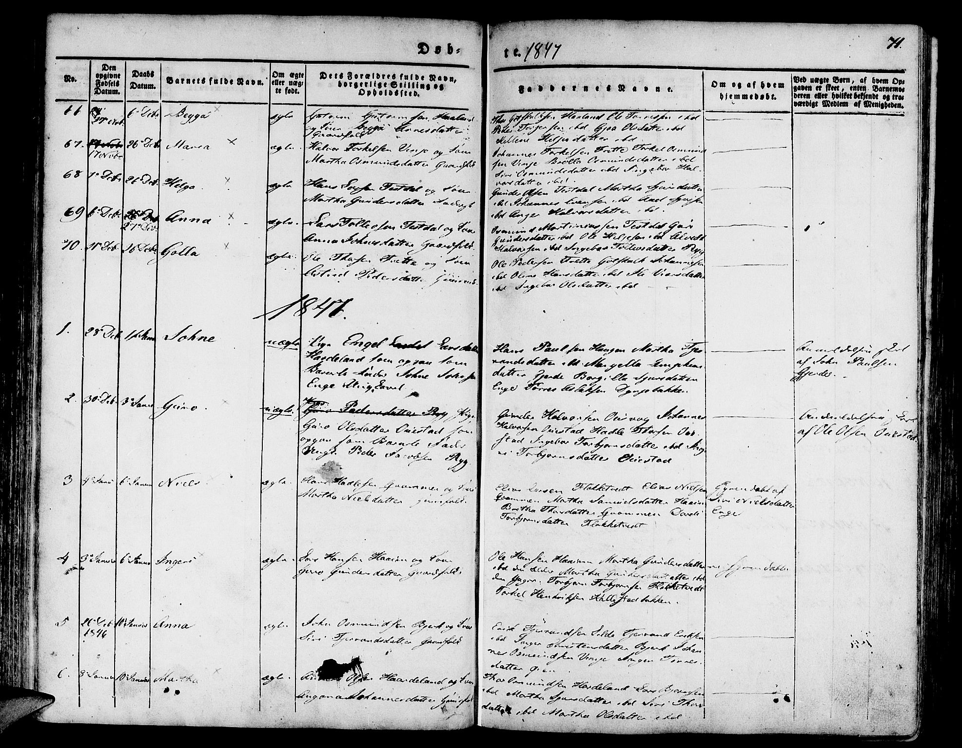 Etne sokneprestembete, SAB/A-75001/H/Haa: Parish register (official) no. A 7, 1831-1847, p. 71
