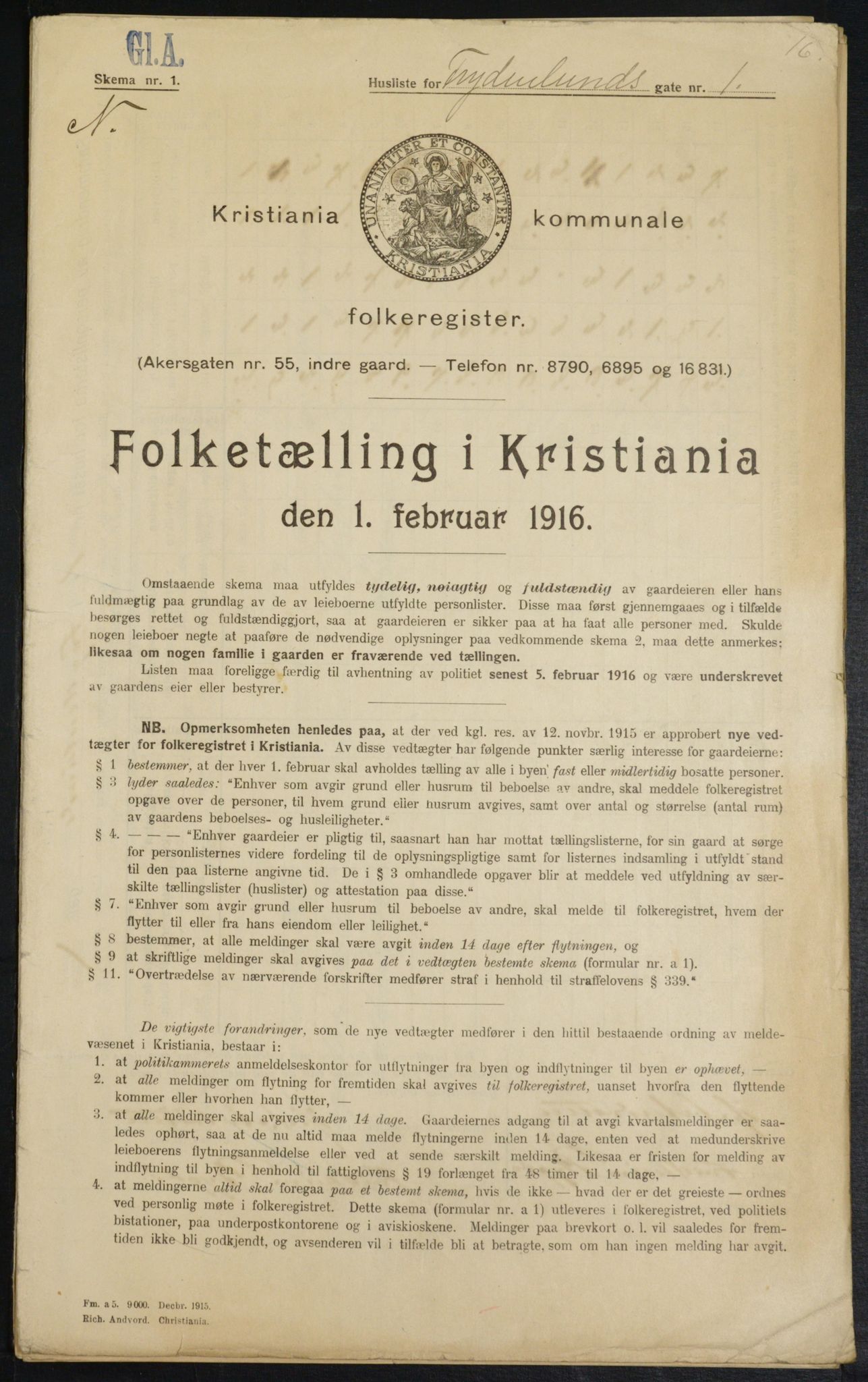 OBA, Municipal Census 1916 for Kristiania, 1916, p. 28528