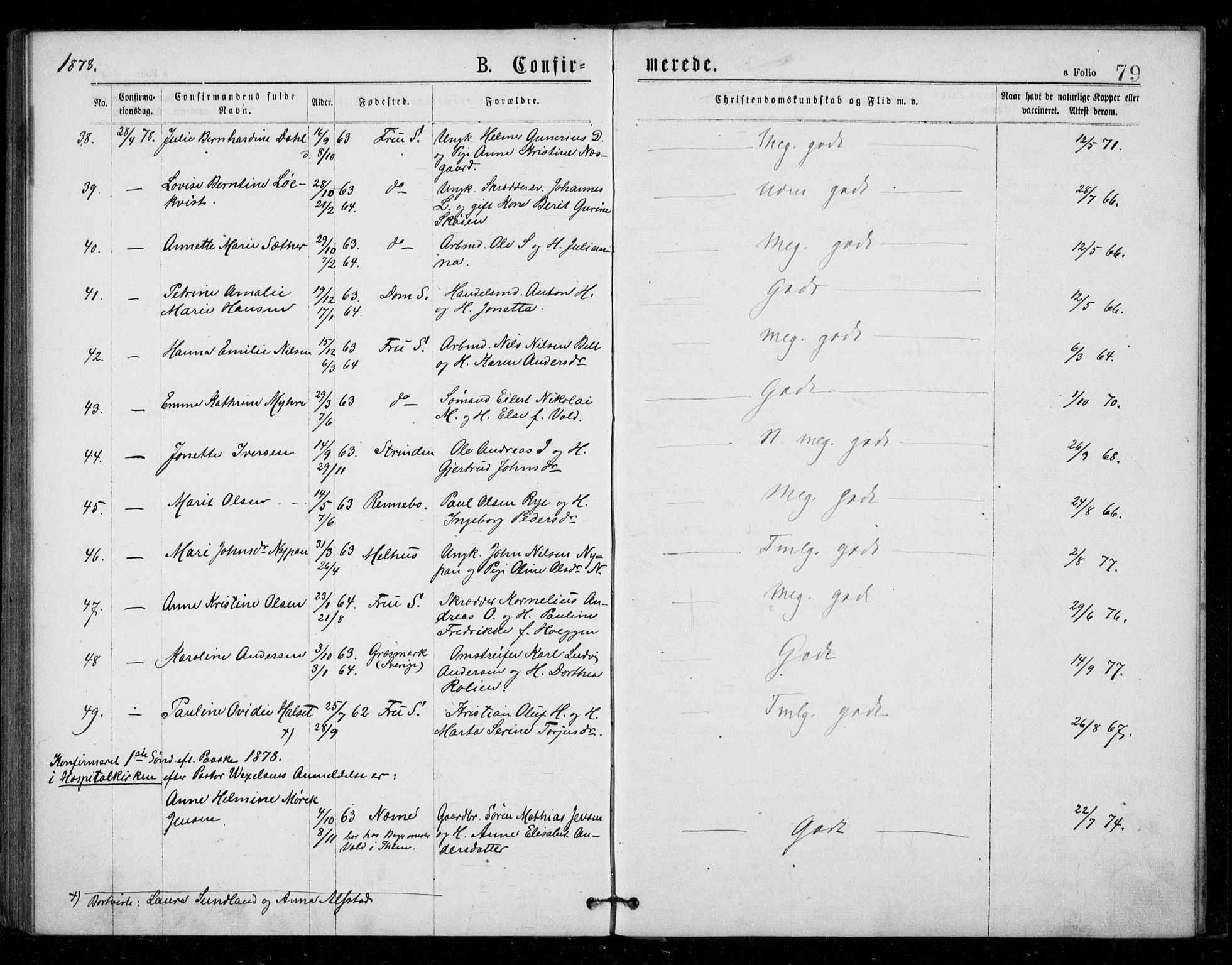 Ministerialprotokoller, klokkerbøker og fødselsregistre - Sør-Trøndelag, AV/SAT-A-1456/602/L0121: Parish register (official) no. 602A19, 1872-1879, p. 79