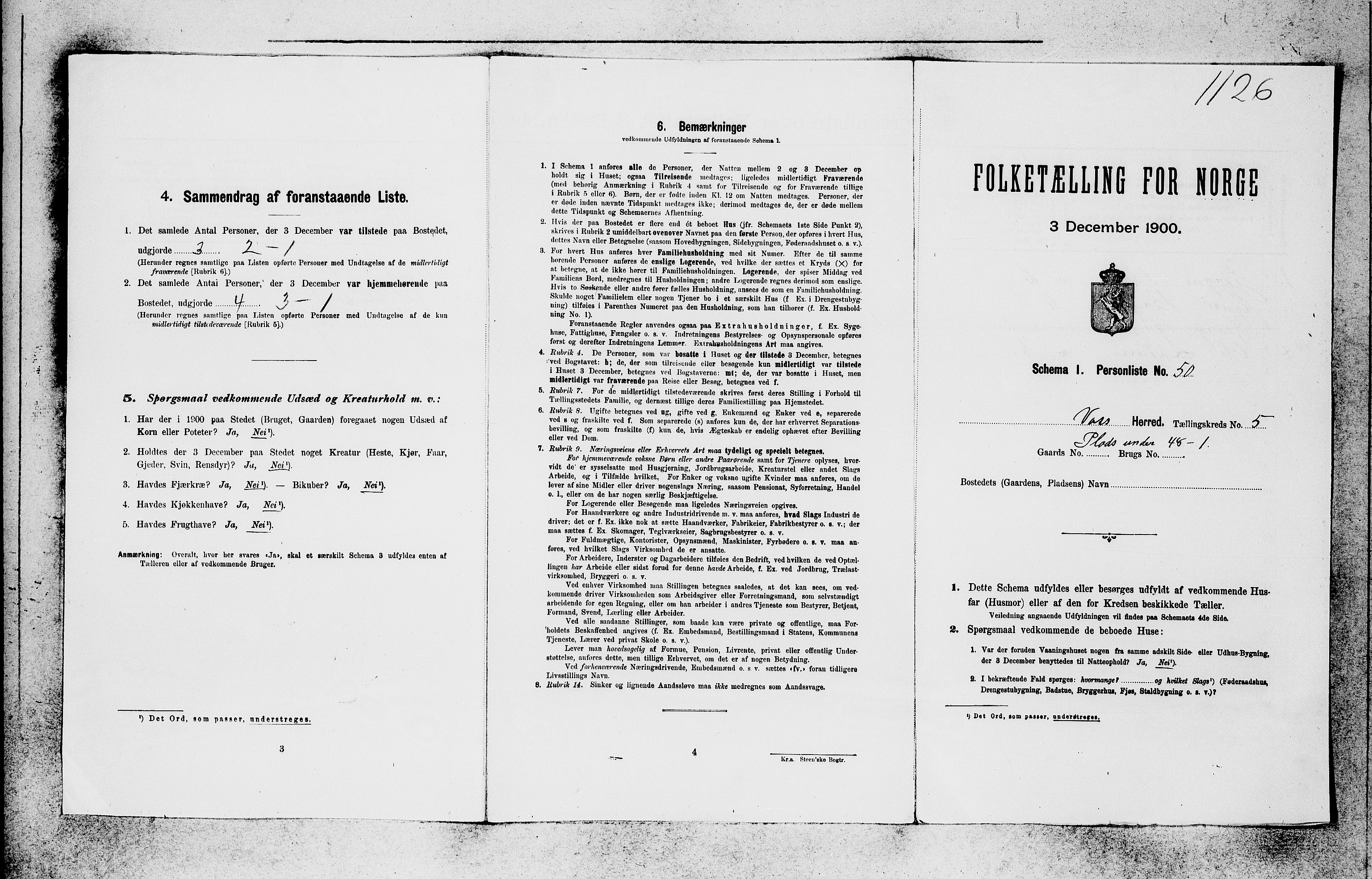 SAB, 1900 census for Voss, 1900, p. 766