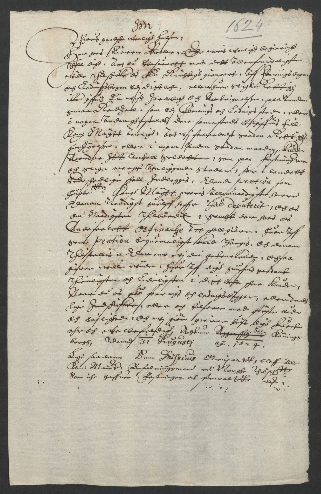 Stattholderembetet 1572-1771, AV/RA-EA-2870/Ek/L0006/0004: Jordebøker til utlikning av garnisonsskatt 1624-1626: / Dokumenter om garnisonsskatten o.a., 1624-1627, p. 8