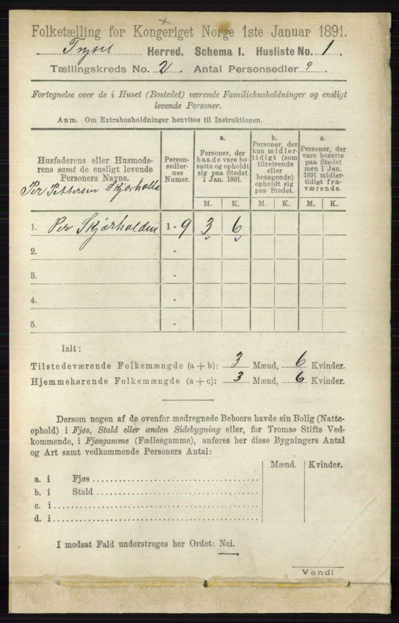 RA, 1891 census for 0428 Trysil, 1891, p. 655