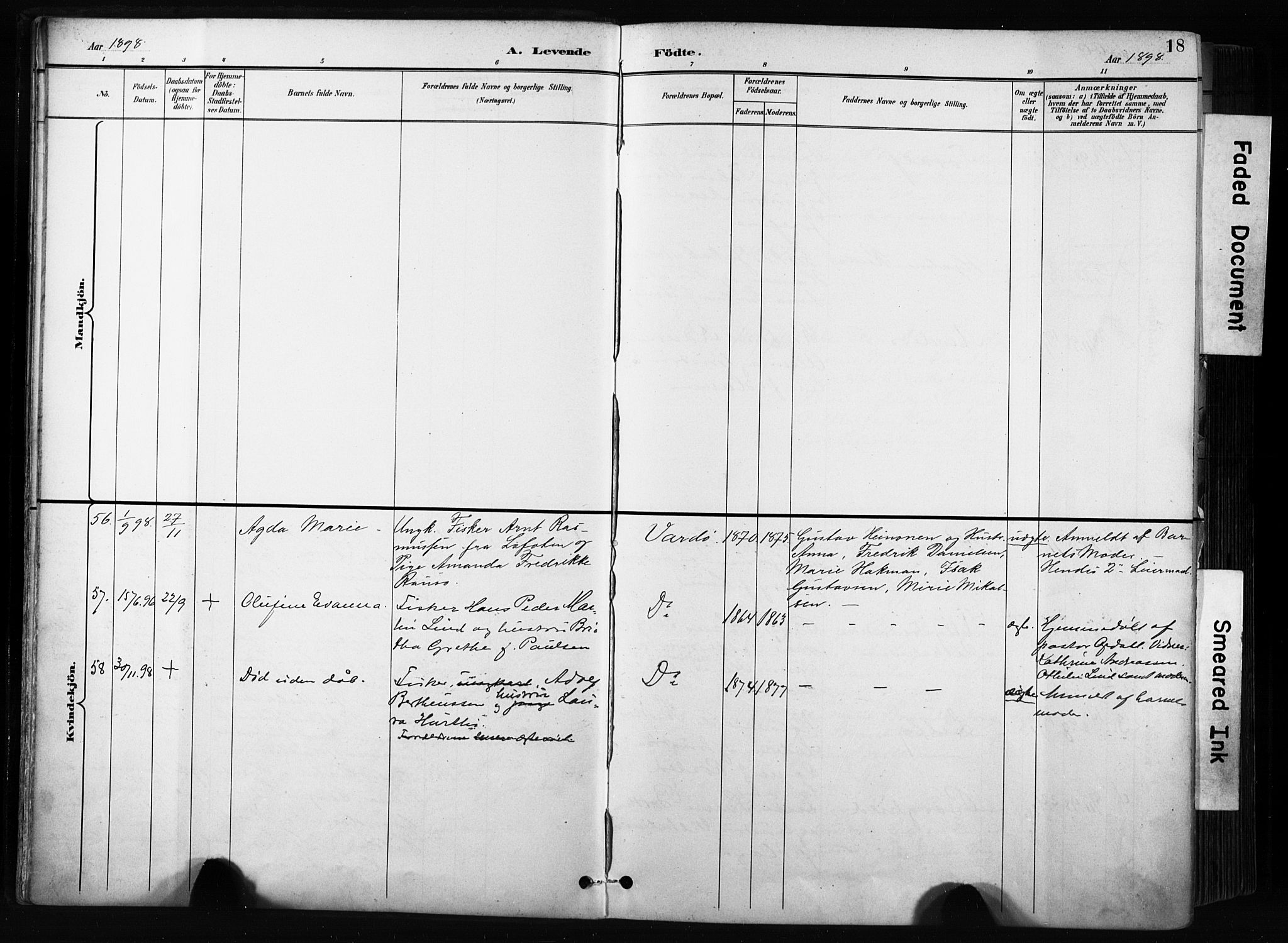 Vardø sokneprestkontor, AV/SATØ-S-1332/H/Ha/L0010kirke: Parish register (official) no. 10, 1895-1907, p. 18