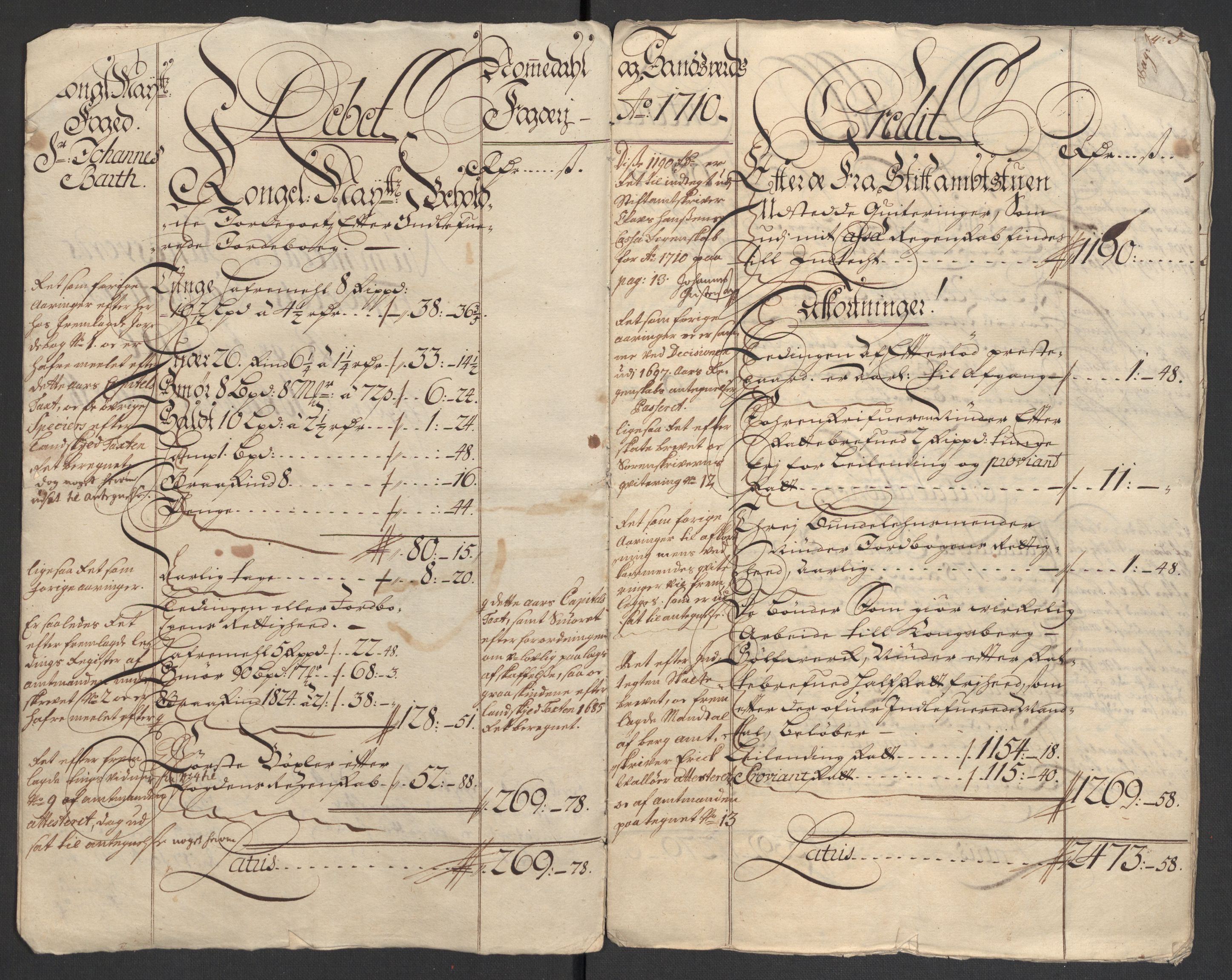Rentekammeret inntil 1814, Reviderte regnskaper, Fogderegnskap, RA/EA-4092/R24/L1585: Fogderegnskap Numedal og Sandsvær, 1709-1710, p. 147