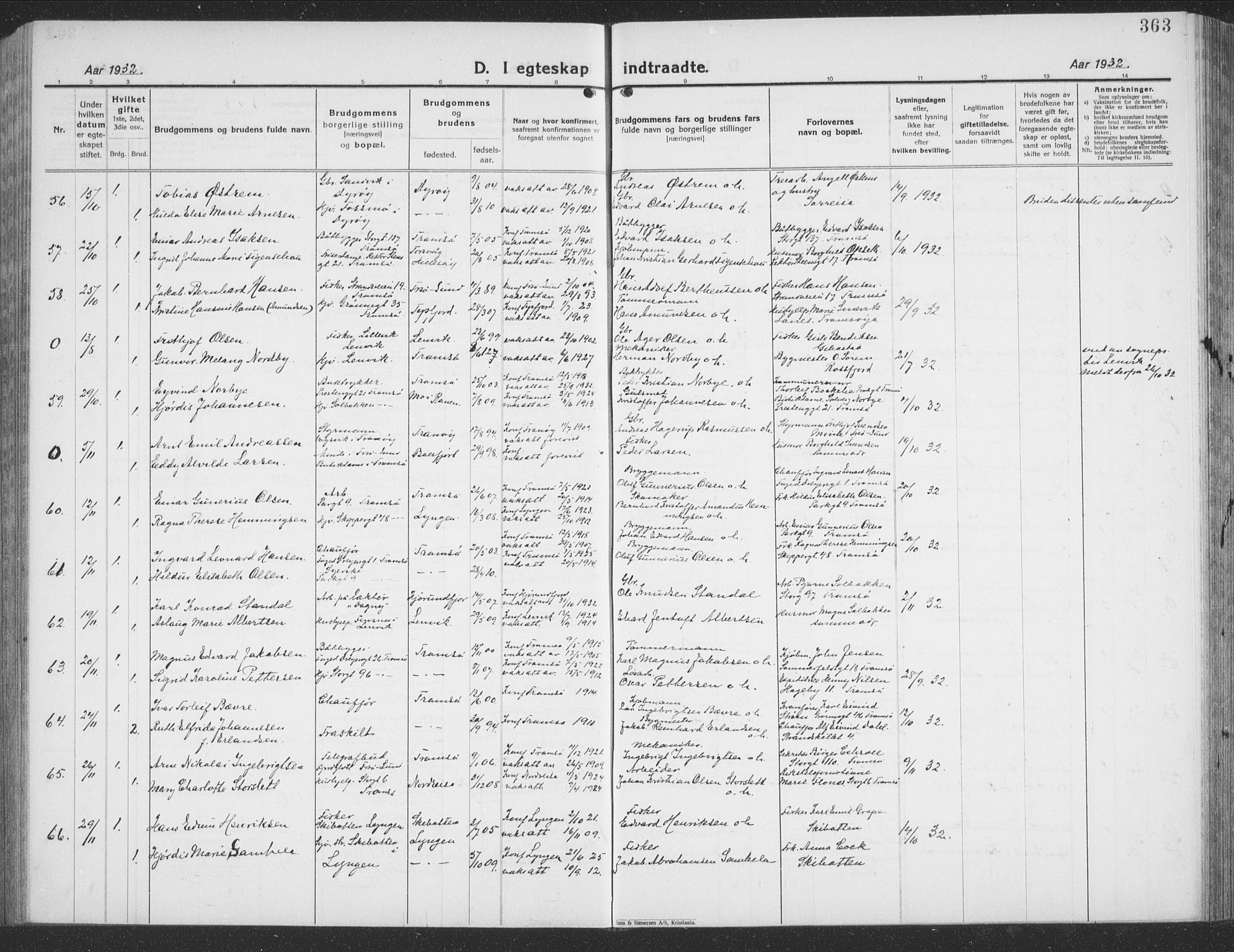 Tromsø sokneprestkontor/stiftsprosti/domprosti, AV/SATØ-S-1343/G/Gb/L0010klokker: Parish register (copy) no. 10, 1925-1937, p. 363