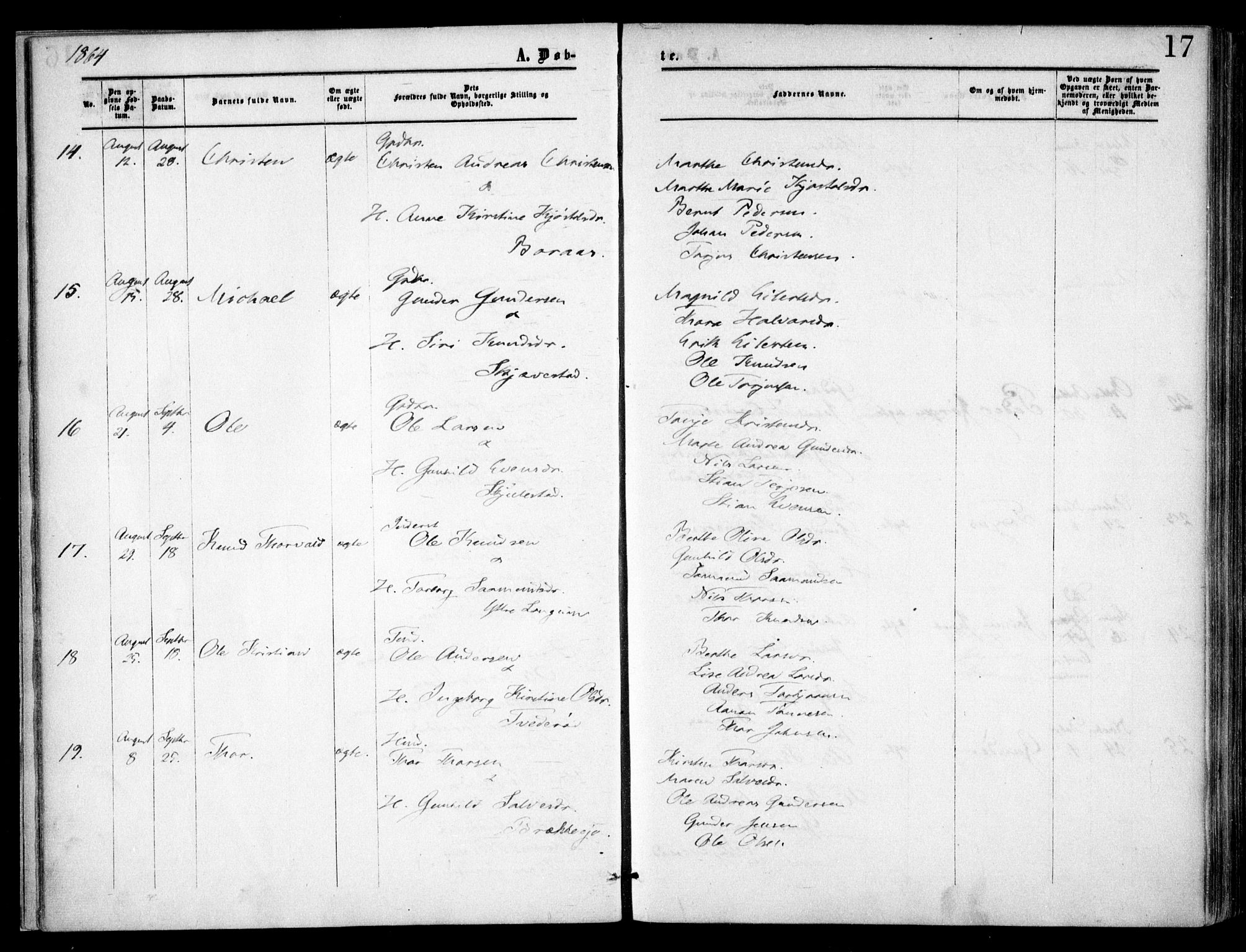 Austre Moland sokneprestkontor, AV/SAK-1111-0001/F/Fa/Faa/L0008: Parish register (official) no. A 8, 1858-1868, p. 17