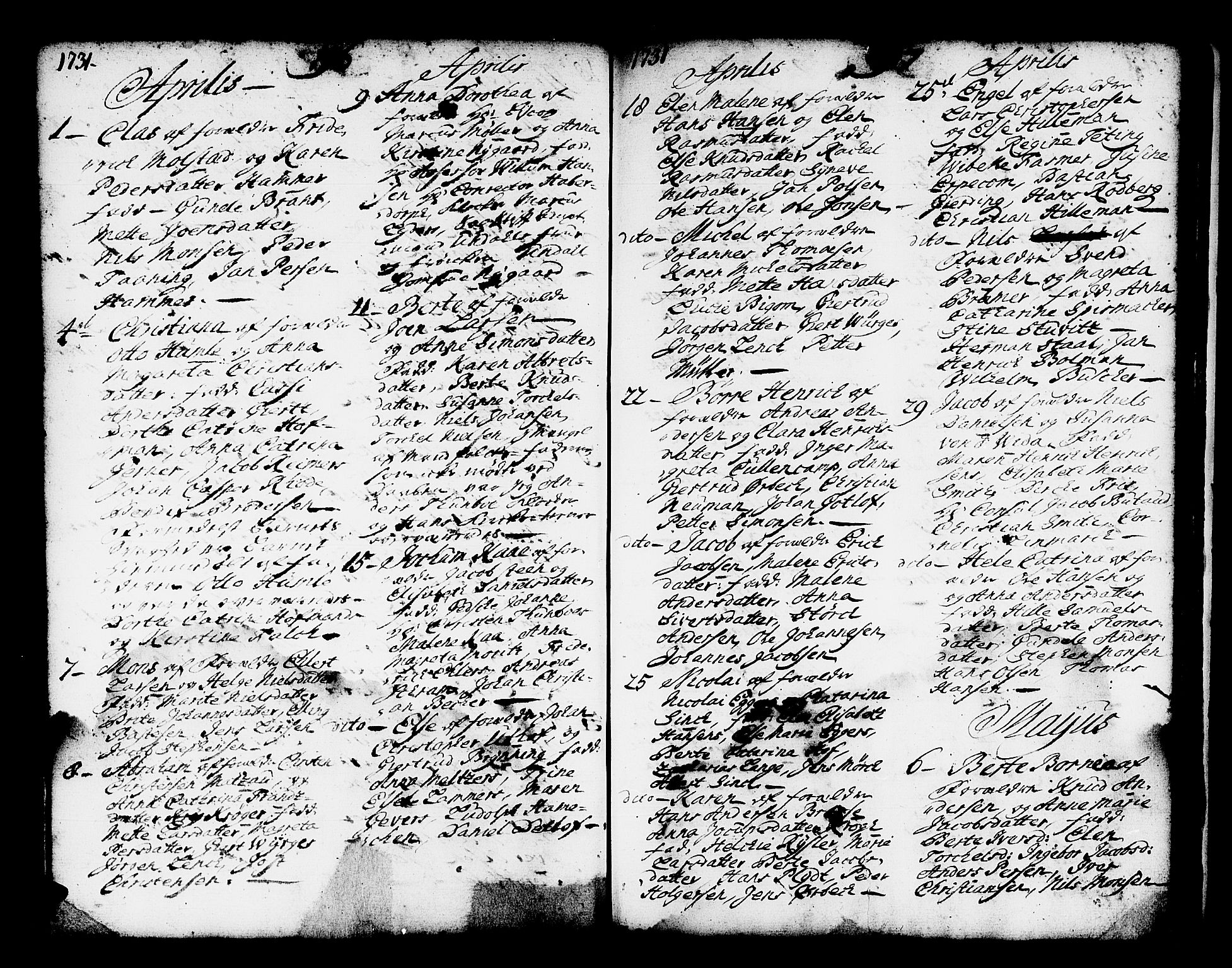 Domkirken sokneprestembete, AV/SAB-A-74801/H/Haa/L0001: Parish register (official) no. A 1, 1719-1732, p. 196-197