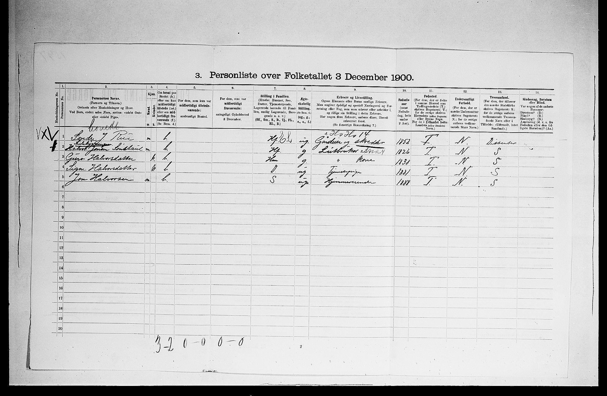 SAKO, 1900 census for Tinn, 1900, p. 684