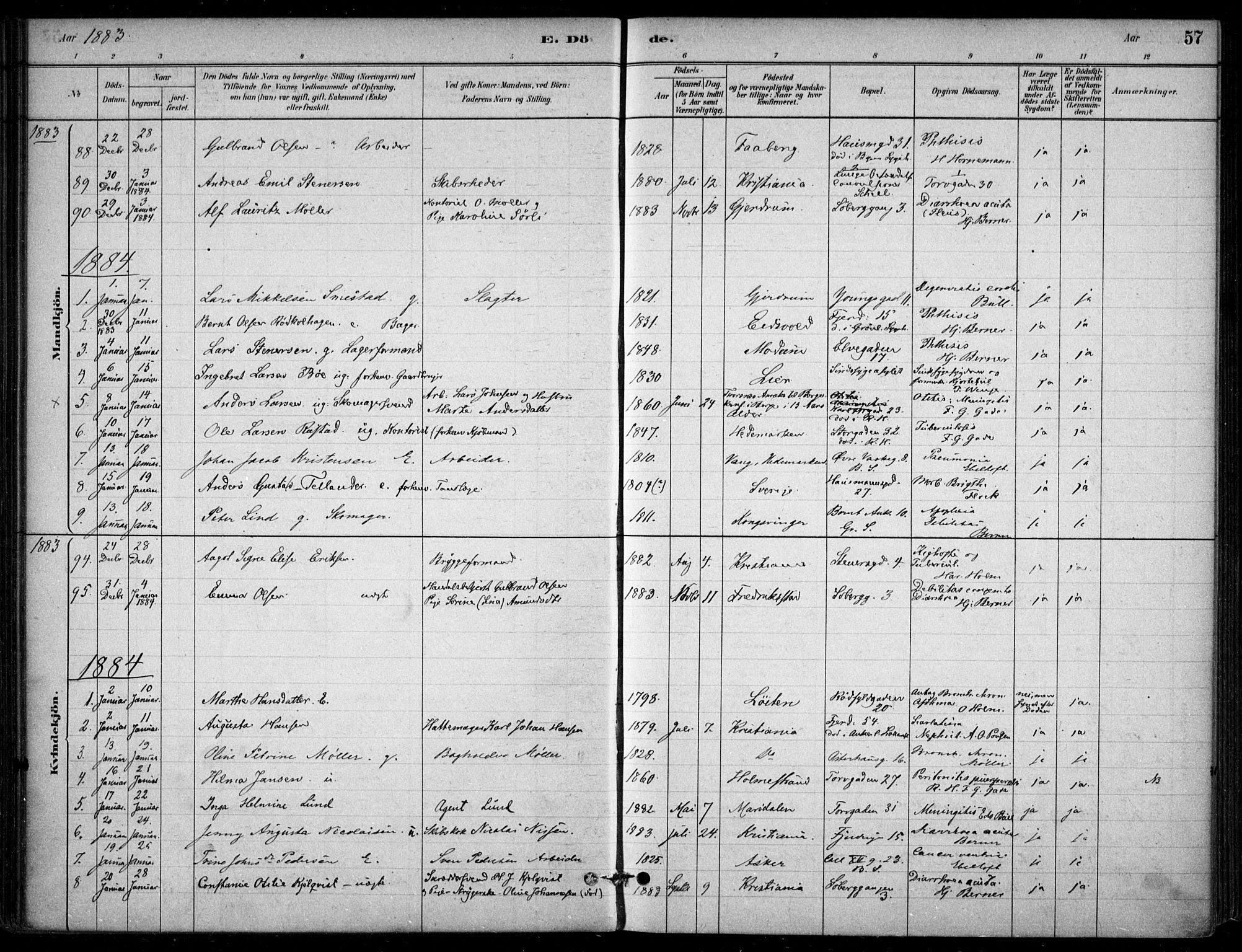 Jakob prestekontor Kirkebøker, SAO/A-10850/F/Fa/L0007: Parish register (official) no. 7, 1880-1905, p. 57