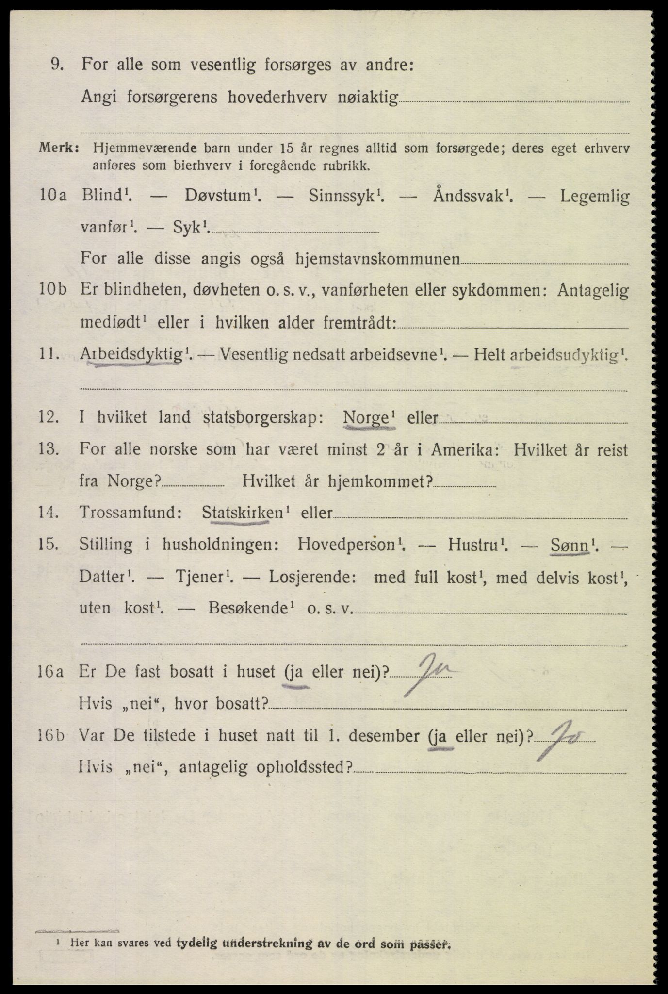 SAK, 1920 census for Konsmo, 1920, p. 1409