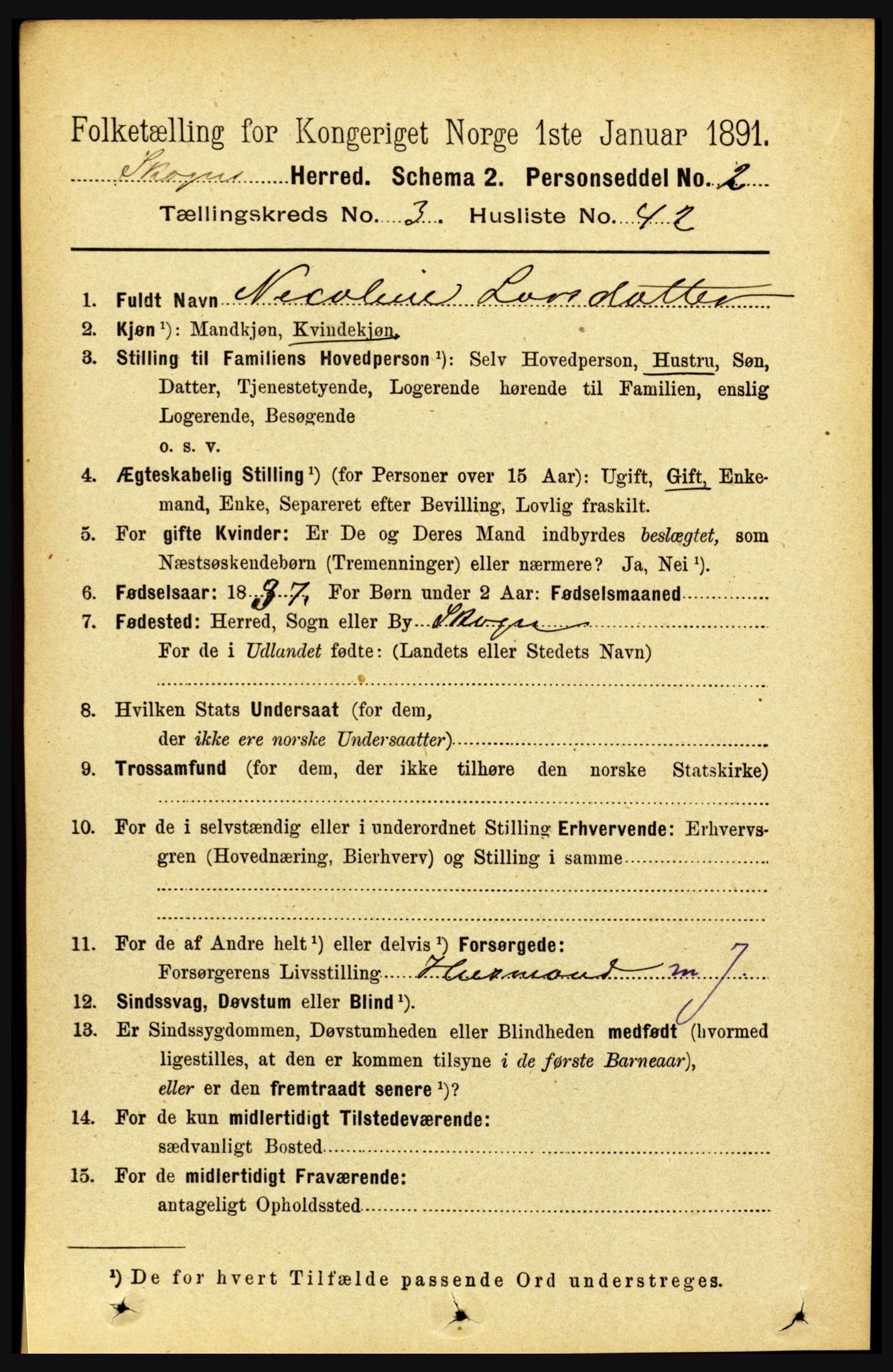 RA, 1891 census for 1719 Skogn, 1891, p. 1867