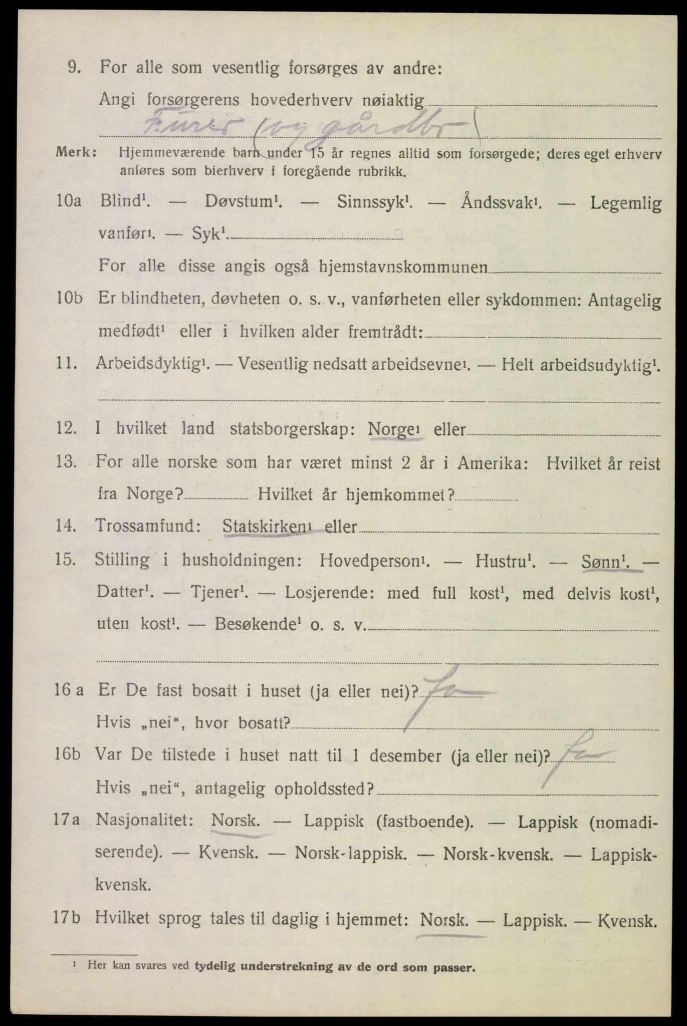 SAT, 1920 census for Evenes, 1920, p. 13189