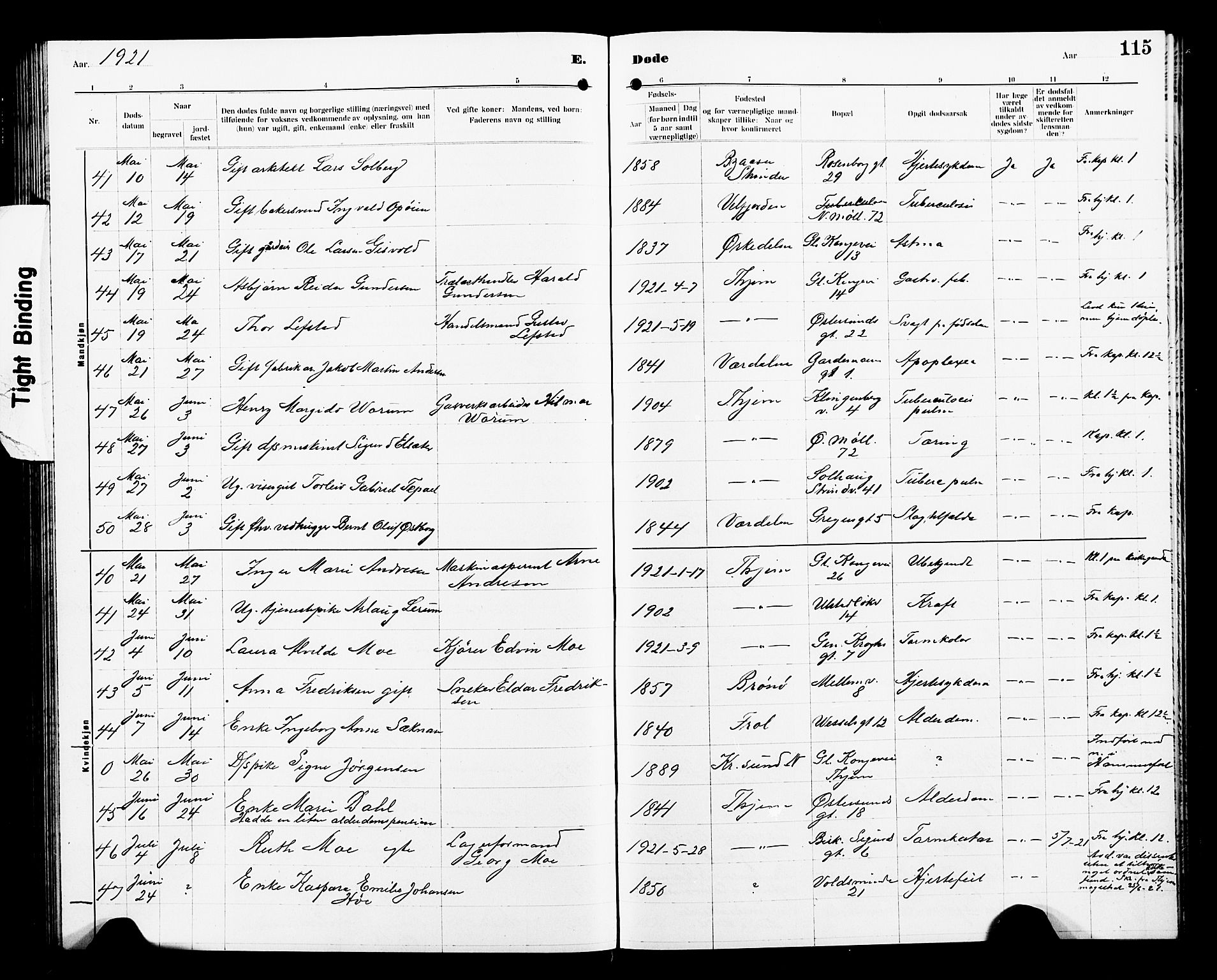 Ministerialprotokoller, klokkerbøker og fødselsregistre - Sør-Trøndelag, AV/SAT-A-1456/605/L0257: Parish register (copy) no. 605C04, 1916-1922, p. 115