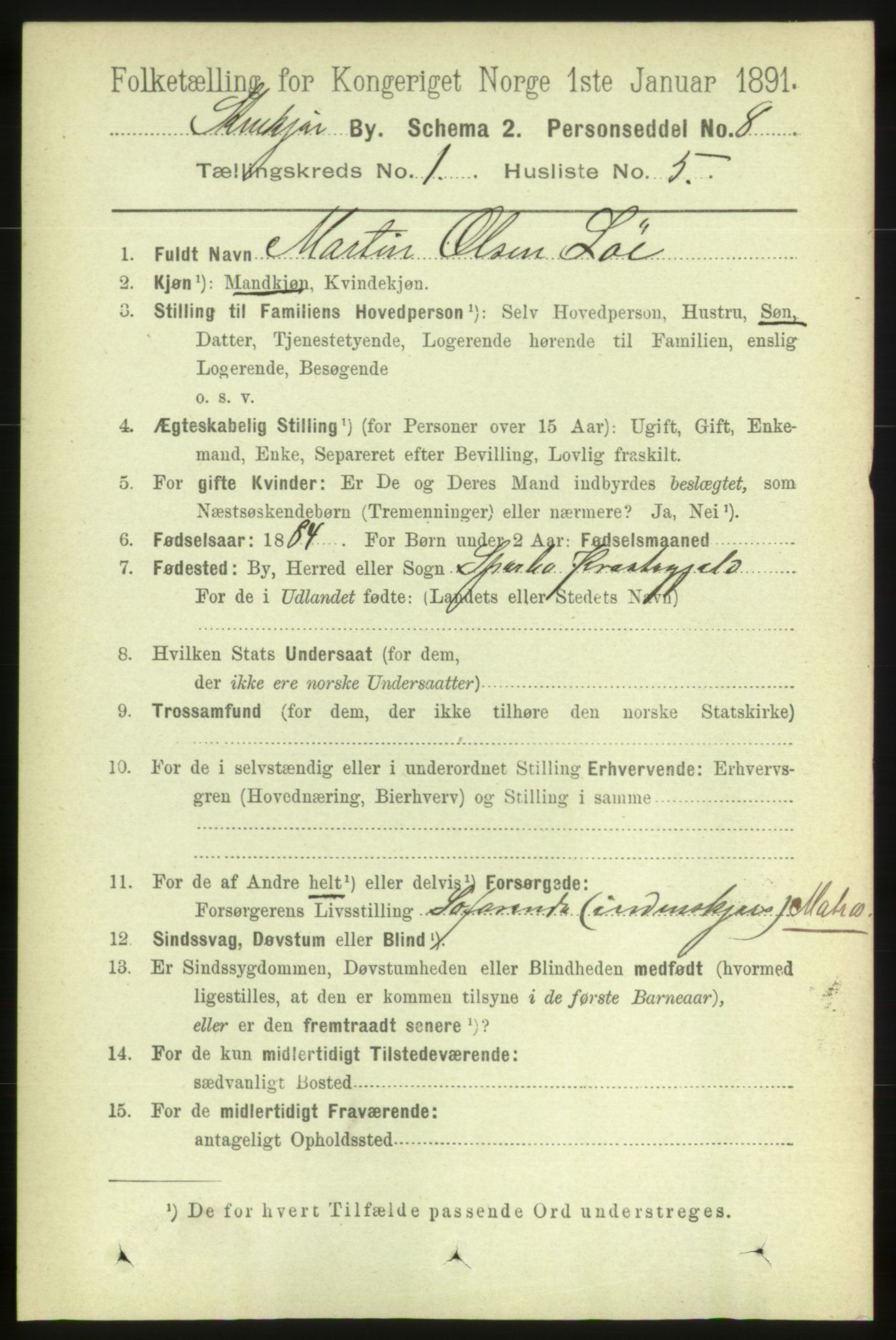 RA, 1891 census for 1702 Steinkjer, 1891, p. 112