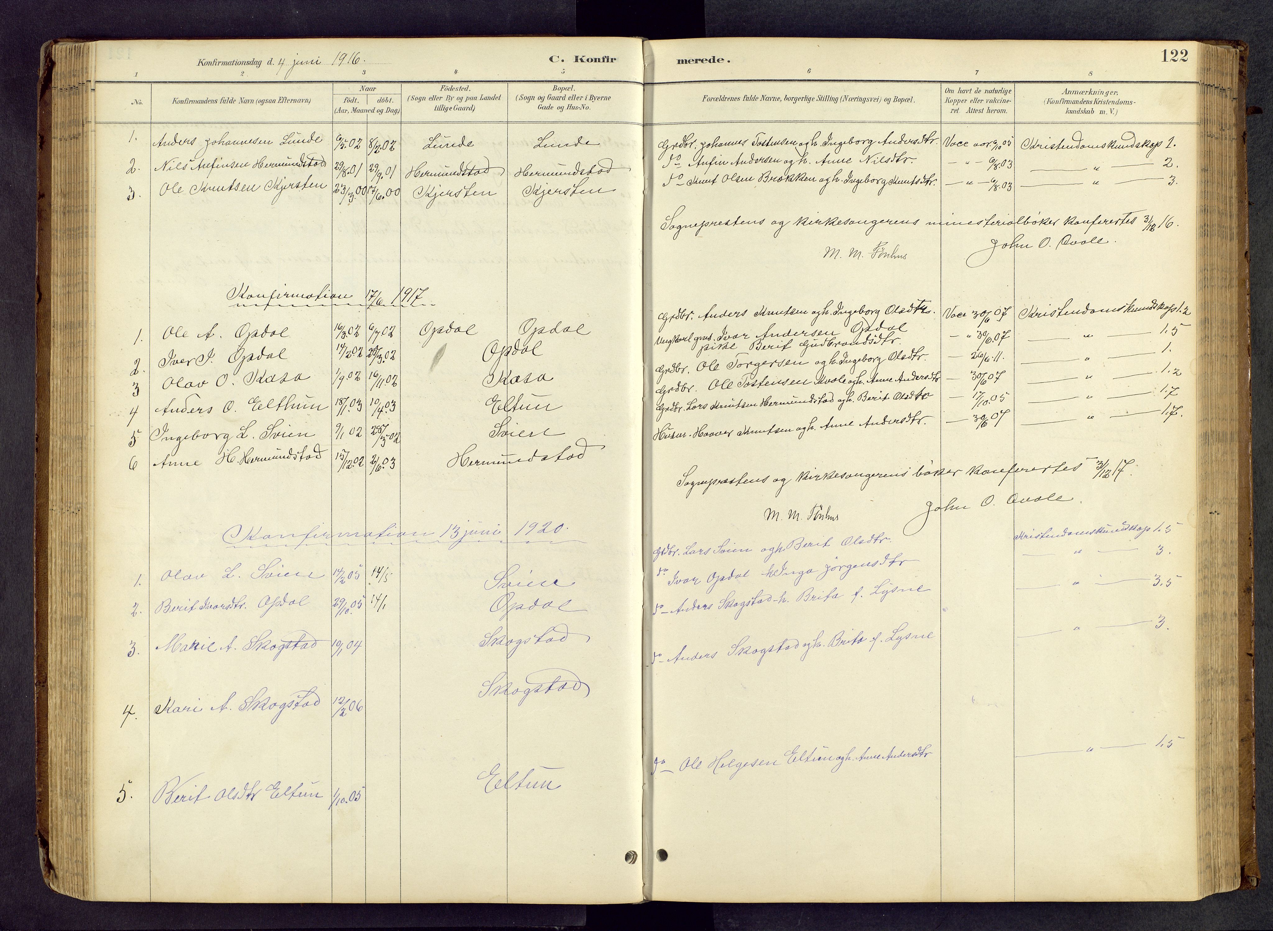 Vang prestekontor, Valdres, SAH/PREST-140/H/Hb/L0005: Parish register (copy) no. 5, 1889-1945, p. 122