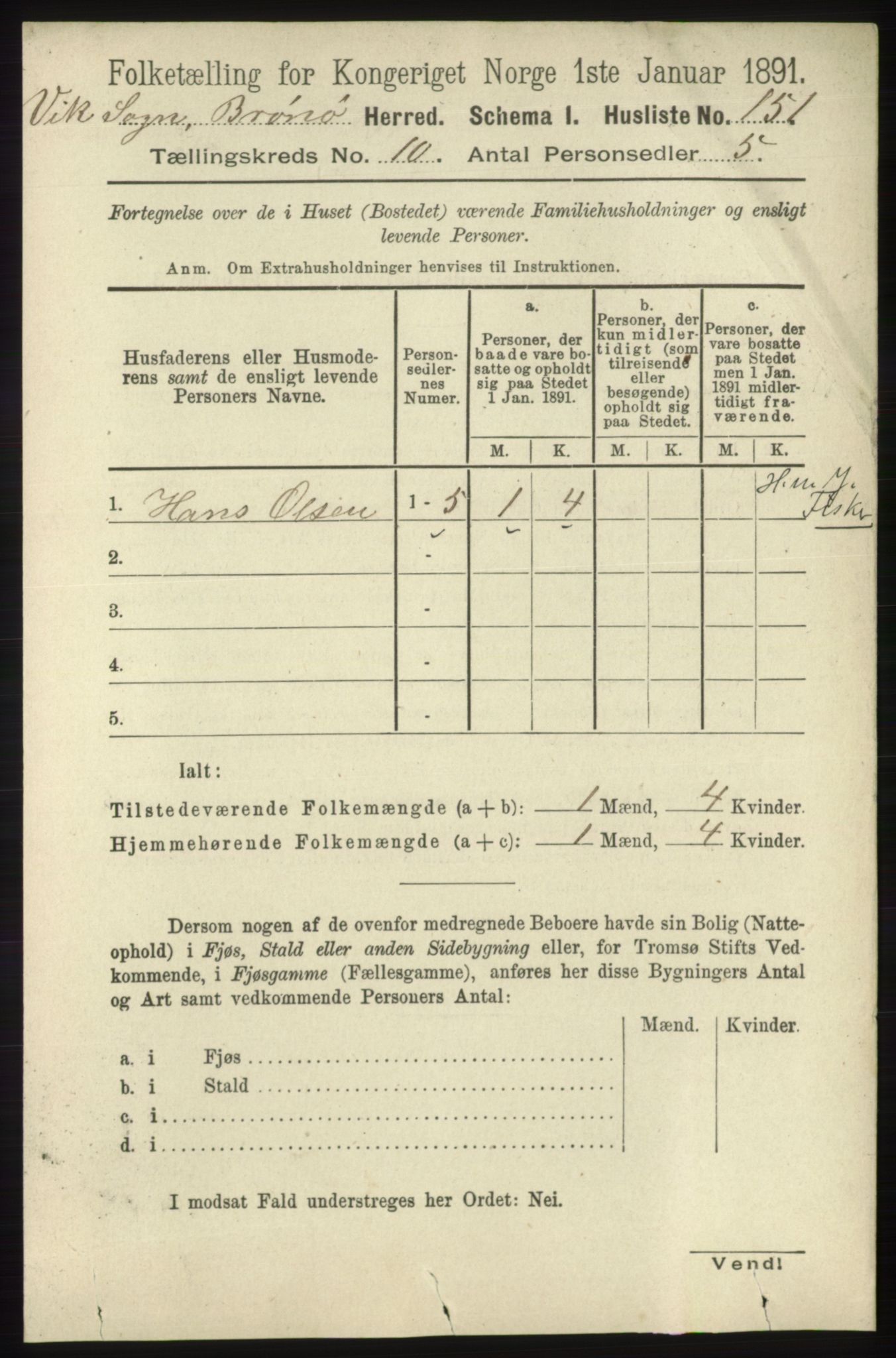 RA, 1891 census for 1814 Brønnøy, 1891, p. 5720