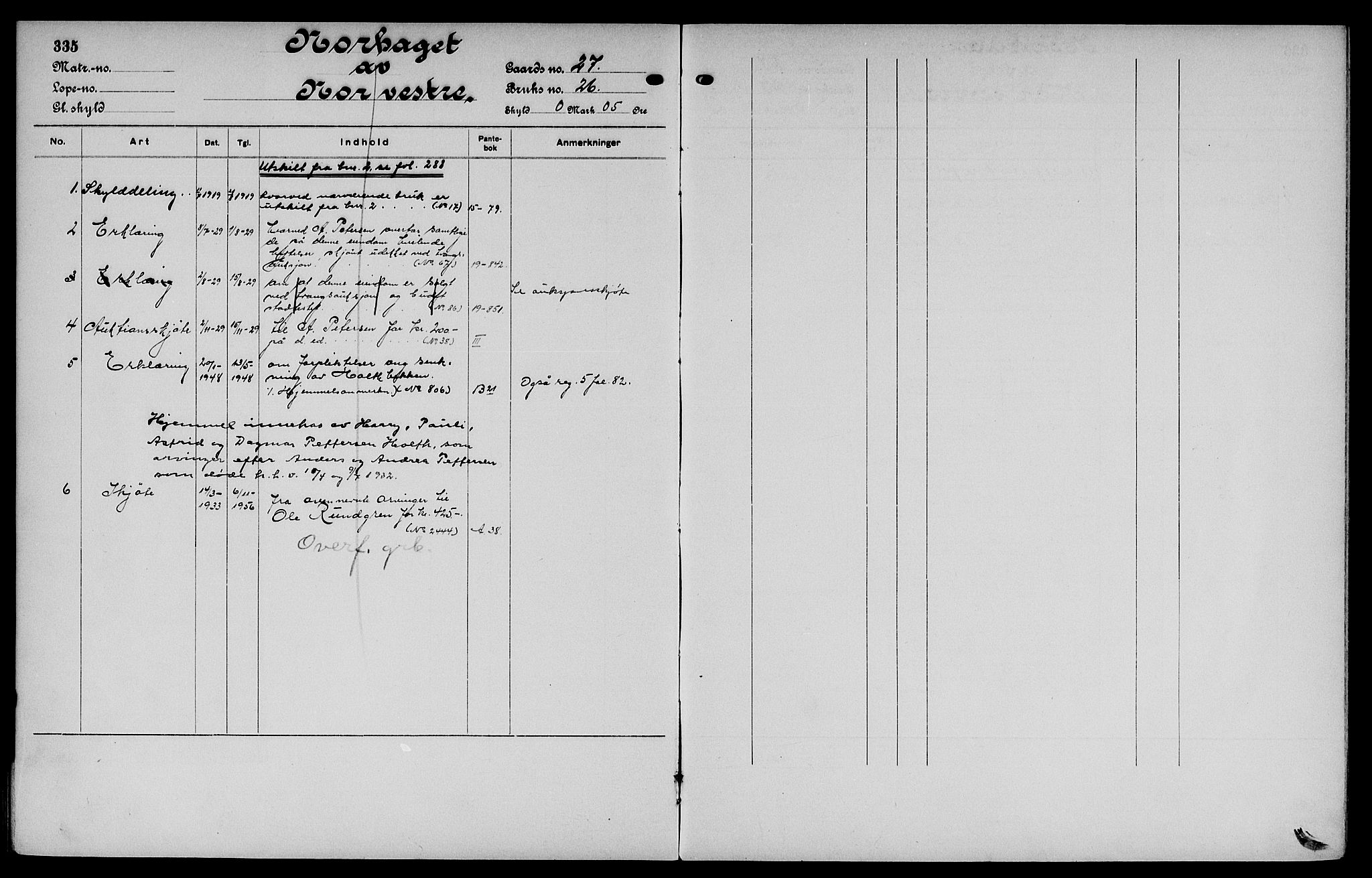 Vinger og Odal sorenskriveri, SAH/TING-022/H/Ha/Hac/Hacc/L0004: Mortgage register no. 3.4, 1923, p. 335