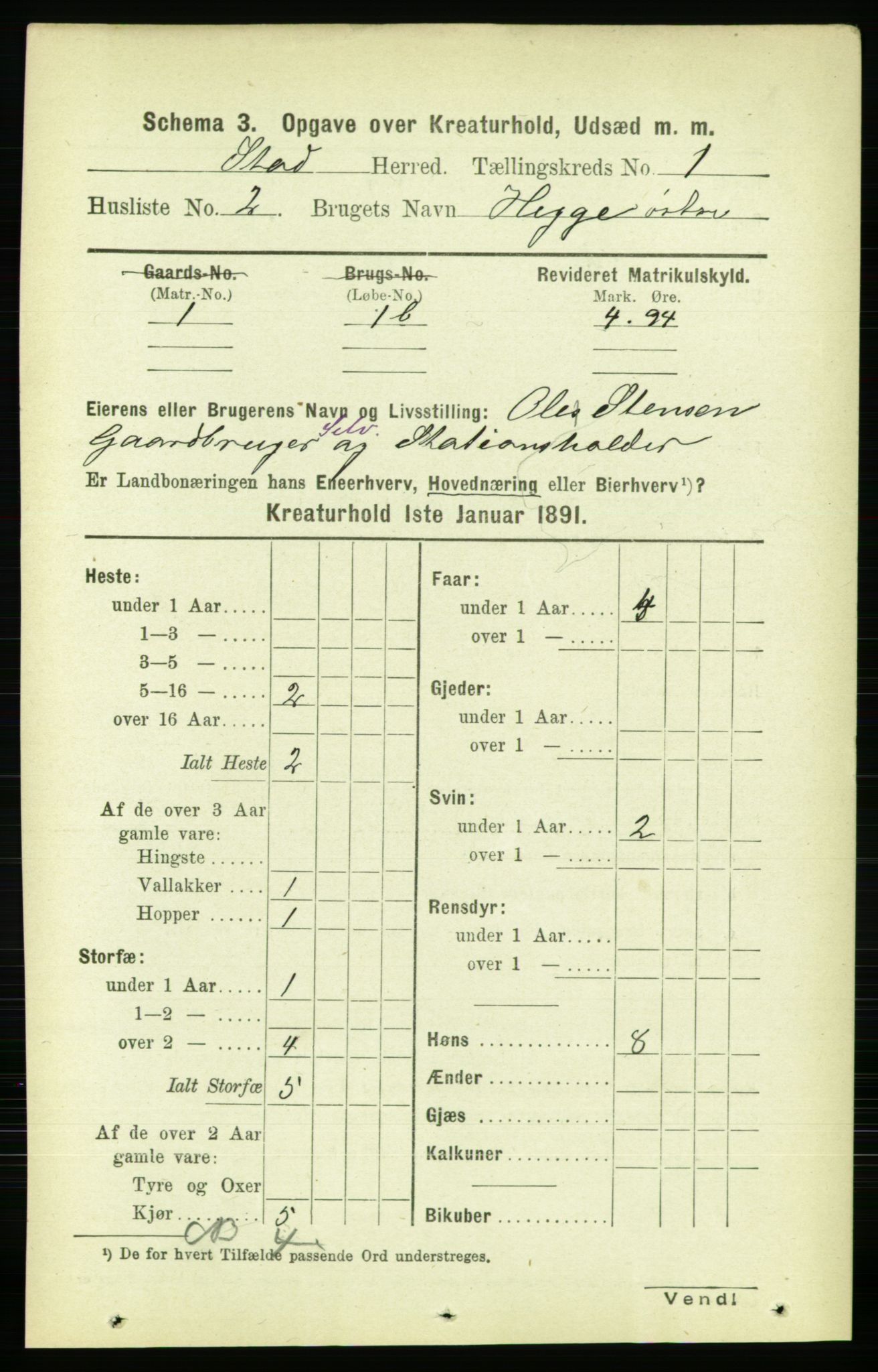 RA, 1891 census for 1734 Stod, 1891, p. 2851