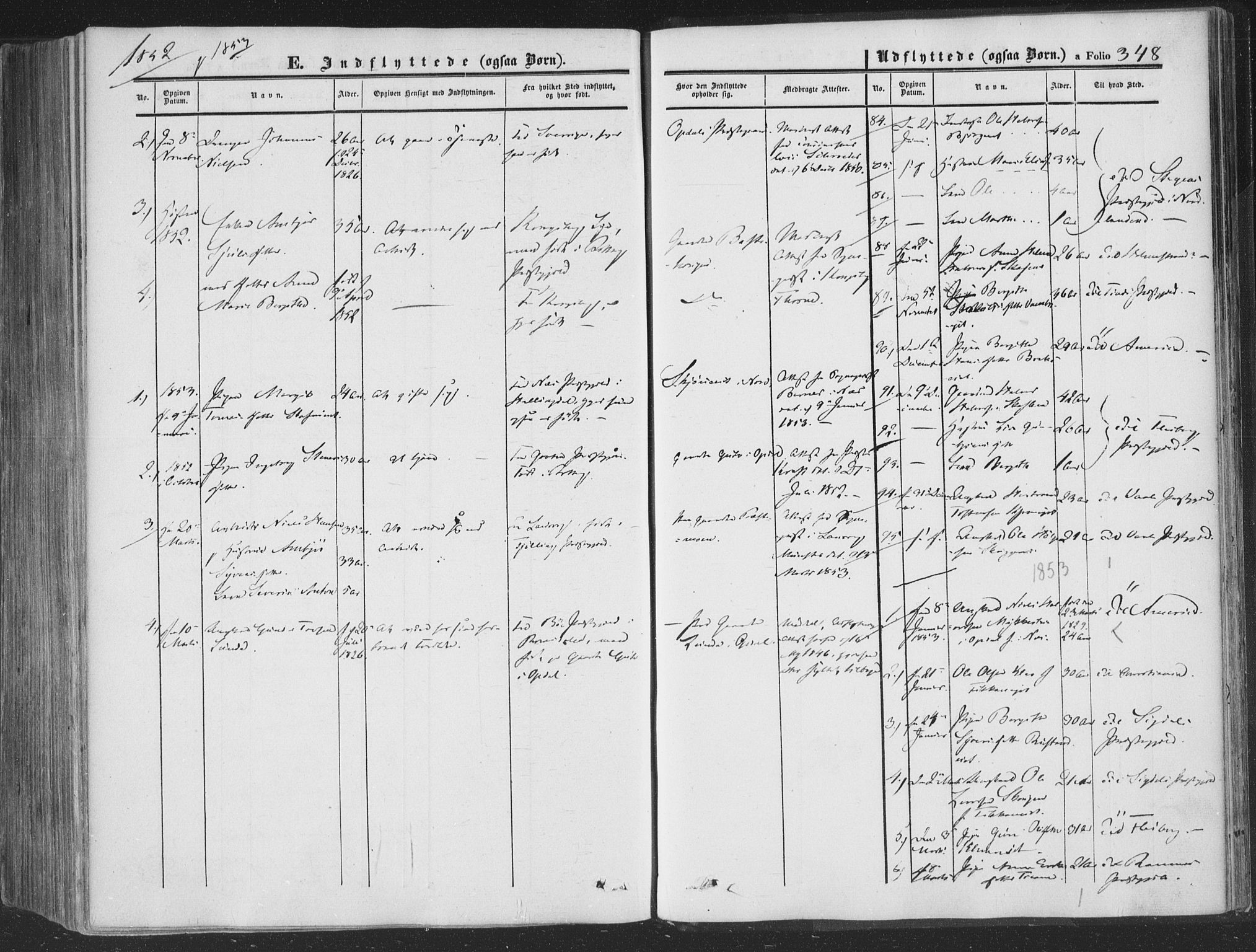 Rollag kirkebøker, AV/SAKO-A-240/F/Fa/L0008: Parish register (official) no. I 8, 1847-1860, p. 348