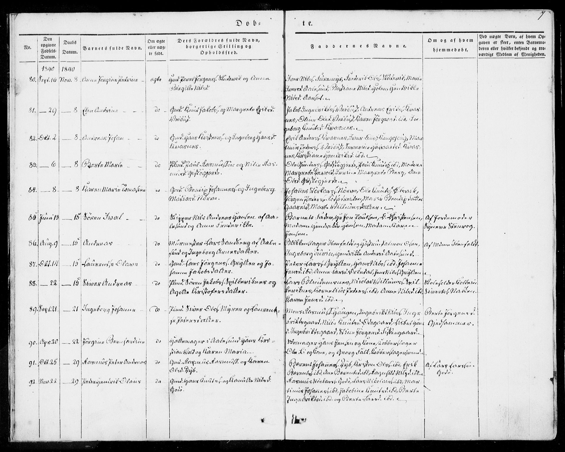 Ministerialprotokoller, klokkerbøker og fødselsregistre - Møre og Romsdal, AV/SAT-A-1454/528/L0396: Parish register (official) no. 528A07, 1839-1847, p. 7