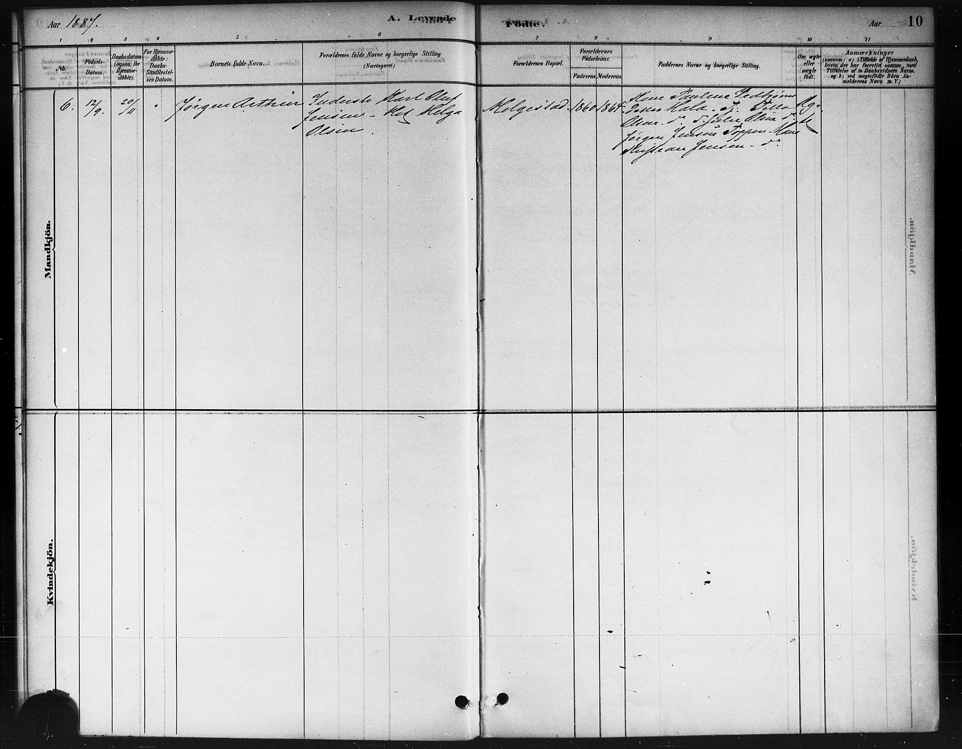 Ås prestekontor Kirkebøker, AV/SAO-A-10894/F/Fc/L0001: Parish register (official) no. III 1, 1881-1891, p. 10