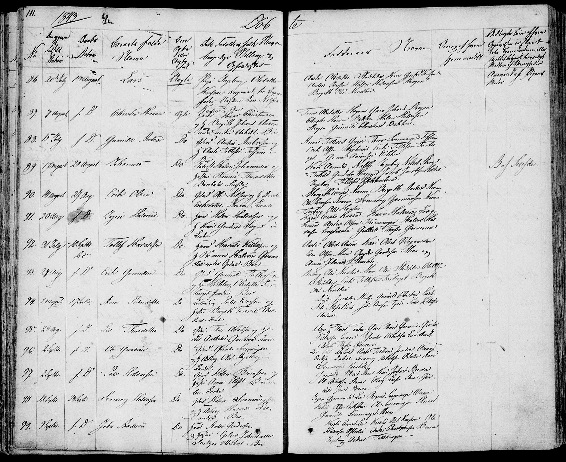 Bø kirkebøker, AV/SAKO-A-257/F/Fa/L0007: Parish register (official) no. 7, 1831-1848, p. 111