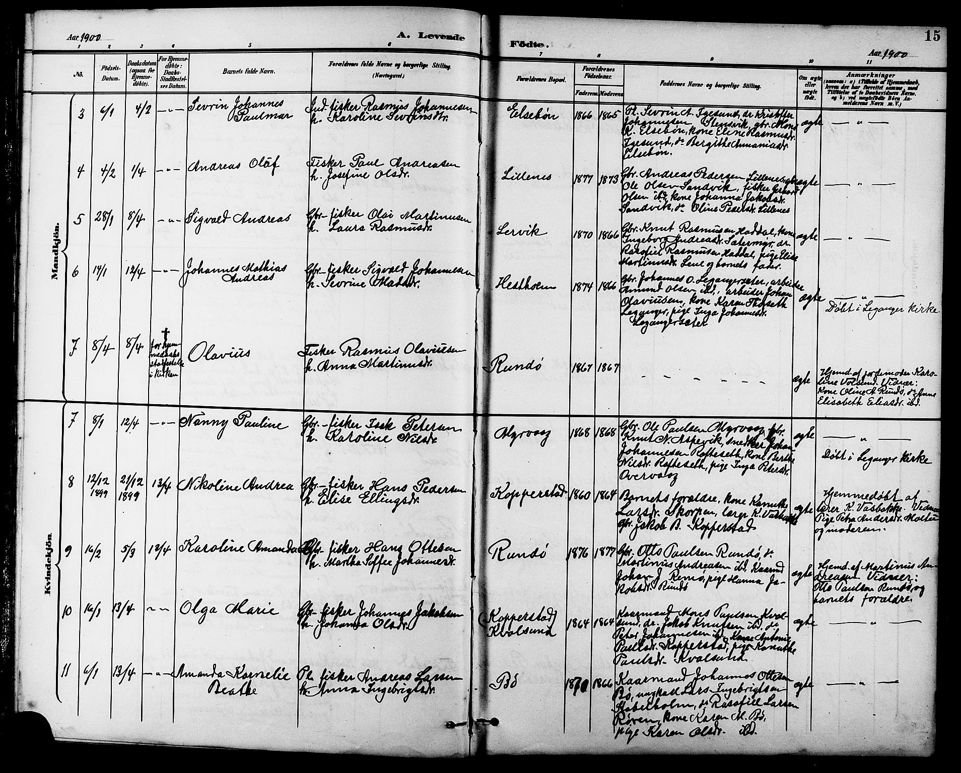 Ministerialprotokoller, klokkerbøker og fødselsregistre - Møre og Romsdal, AV/SAT-A-1454/507/L0082: Parish register (copy) no. 507C05, 1896-1914, p. 15