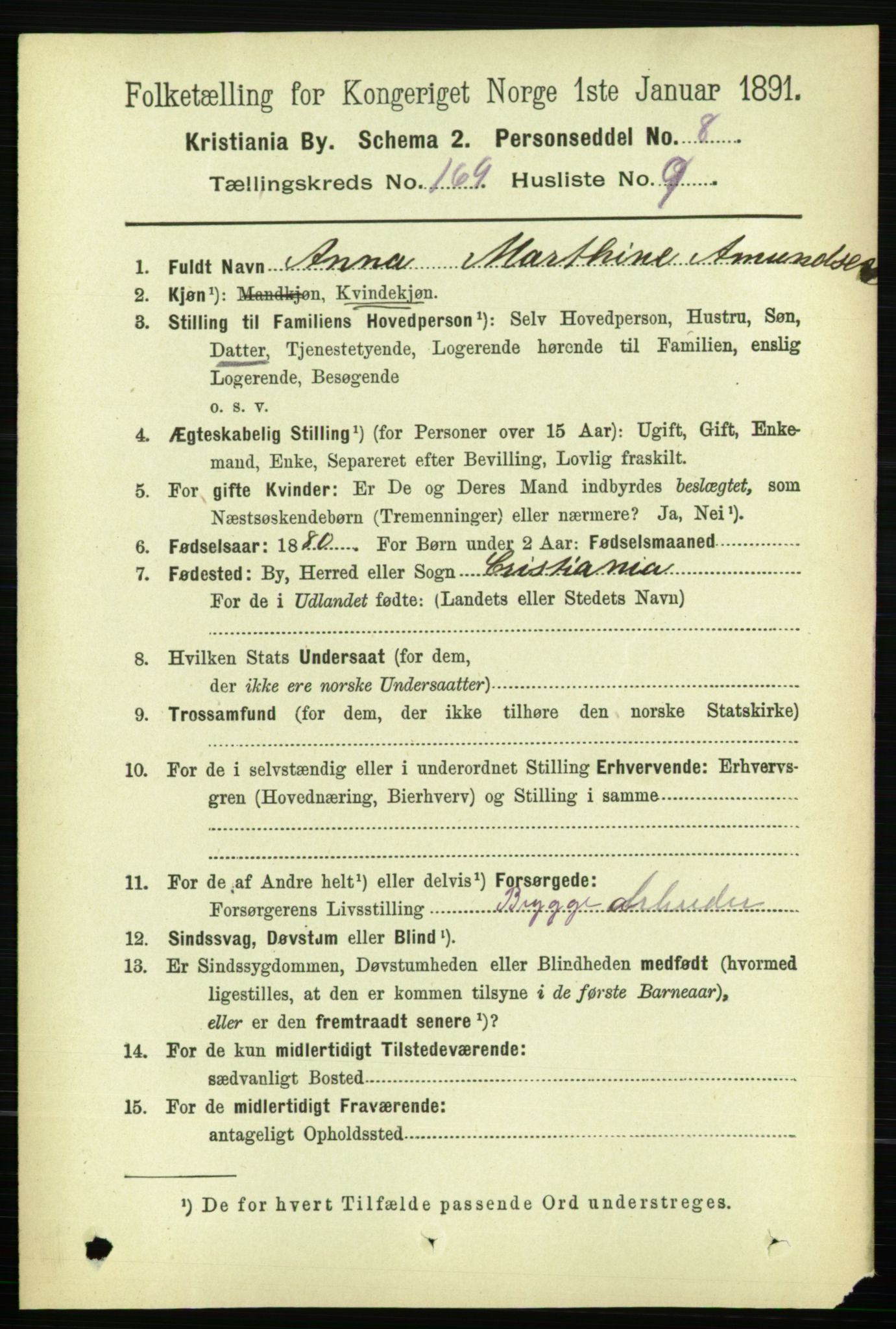 RA, 1891 census for 0301 Kristiania, 1891, p. 99053