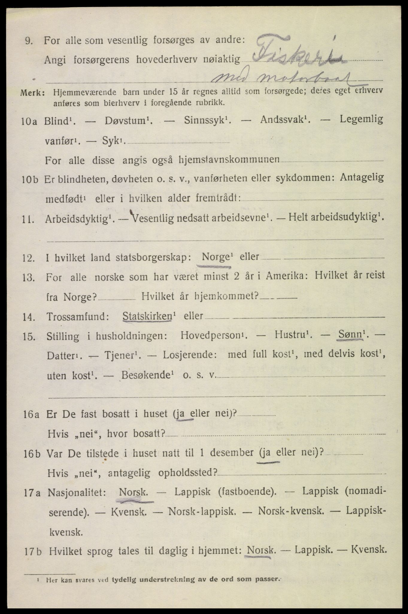 SAT, 1920 census for Hadsel, 1920, p. 20503