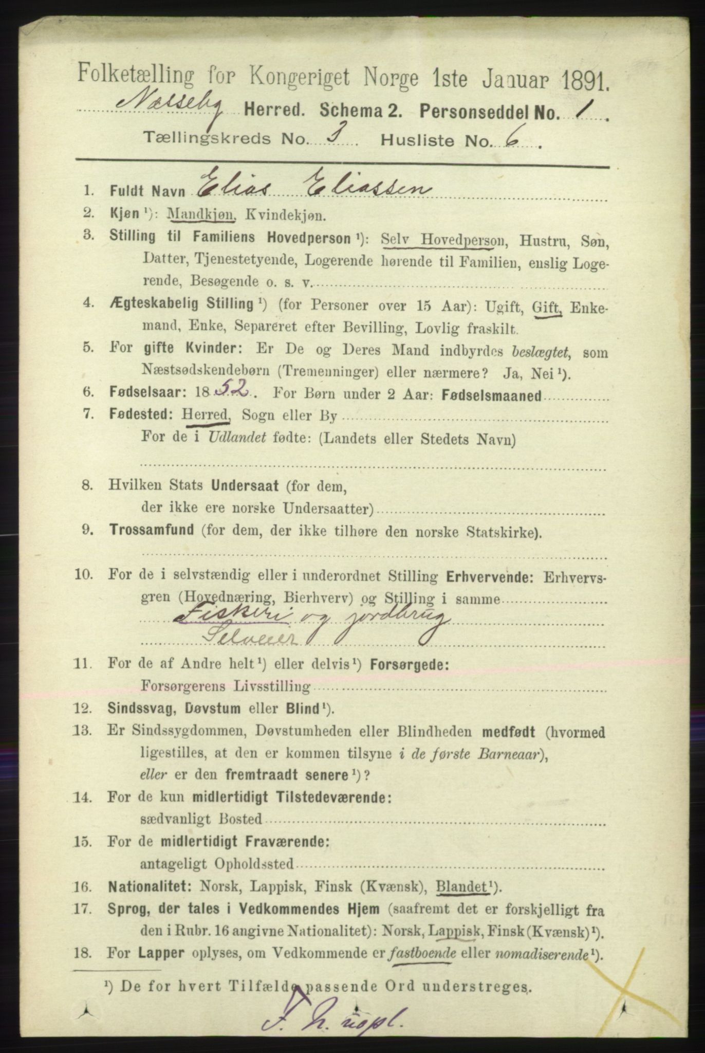 RA, 1891 census for 2027 Nesseby, 1891, p. 1053