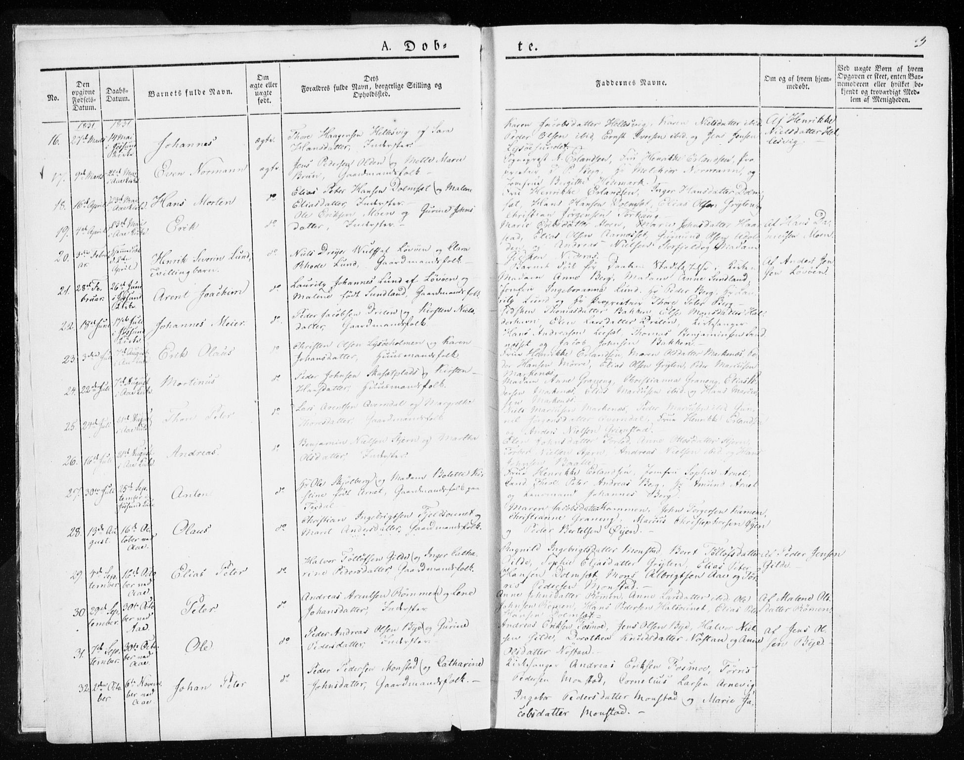 Ministerialprotokoller, klokkerbøker og fødselsregistre - Sør-Trøndelag, SAT/A-1456/655/L0676: Parish register (official) no. 655A05, 1830-1847, p. 3