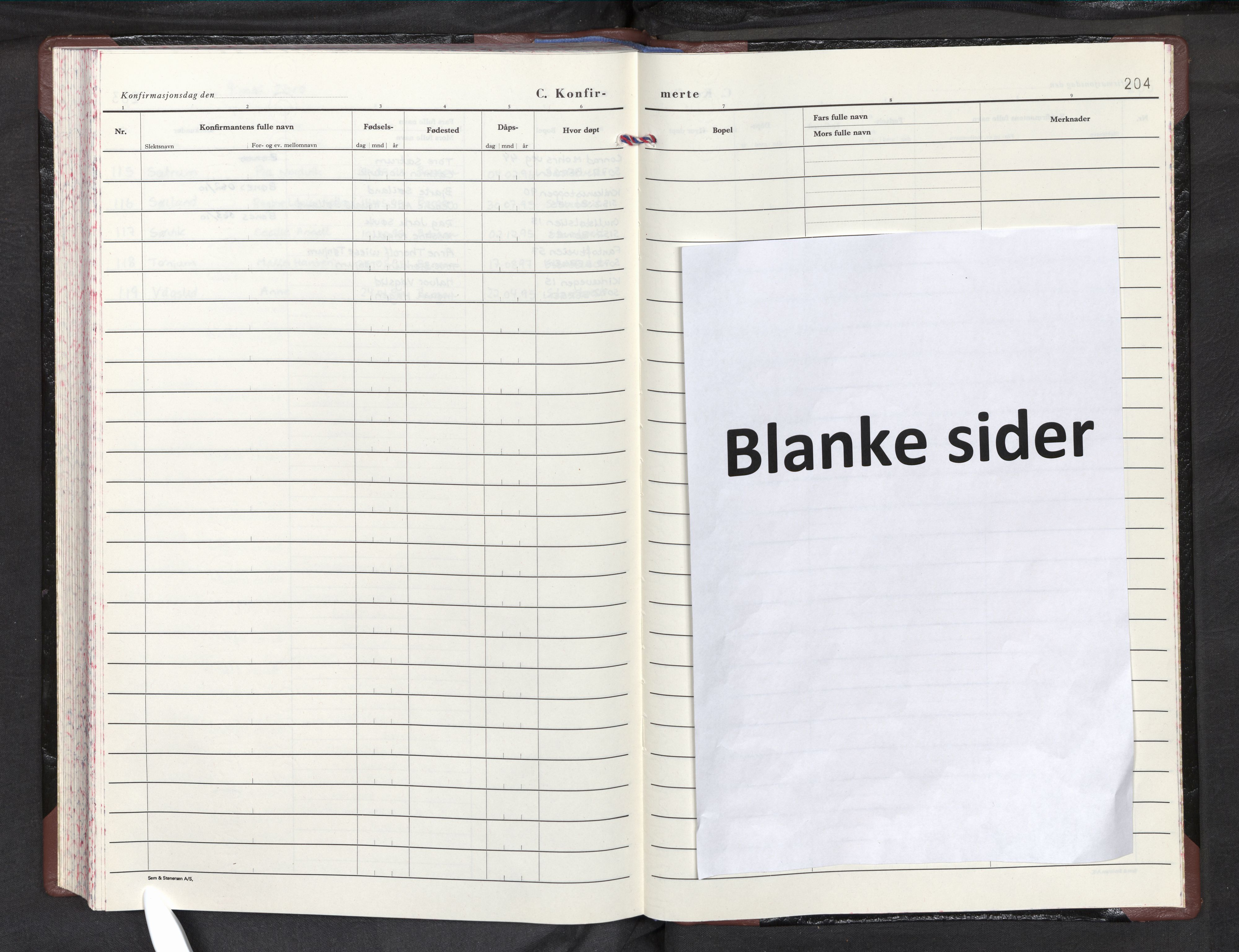 Storetveit Sokneprestembete, AV/SAB-A-78301/H/Ha/Haa: Parish register (official) no. B 3, 1981-2010, p. 204