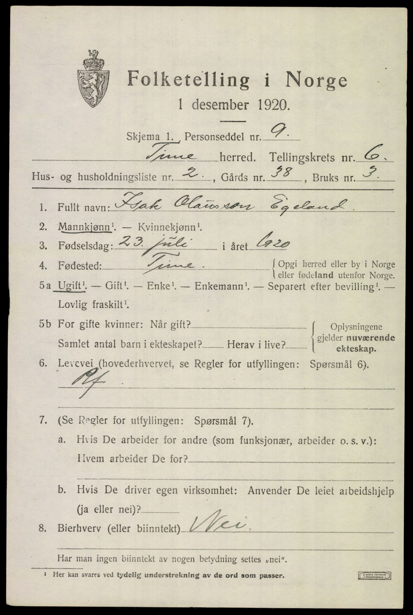 SAST, 1920 census for Time, 1920, p. 6991