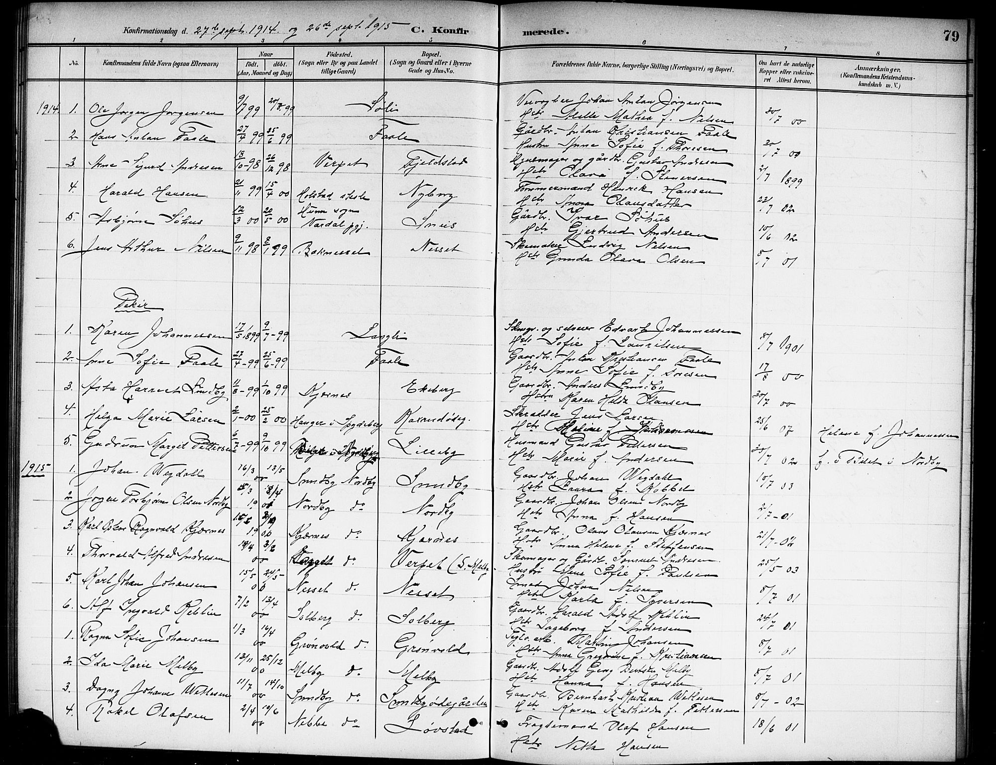 Ås prestekontor Kirkebøker, SAO/A-10894/G/Gb/L0001: Parish register (copy) no. II 1, 1901-1920, p. 79