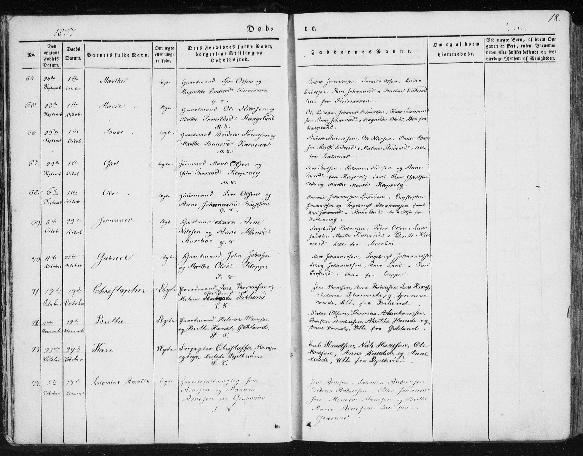 Sund sokneprestembete, SAB/A-99930: Parish register (official) no. A 13, 1835-1849, p. 18